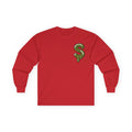 The Slime Shop Ultra Cotton Long-Sleeve — White / Olive Slime-$