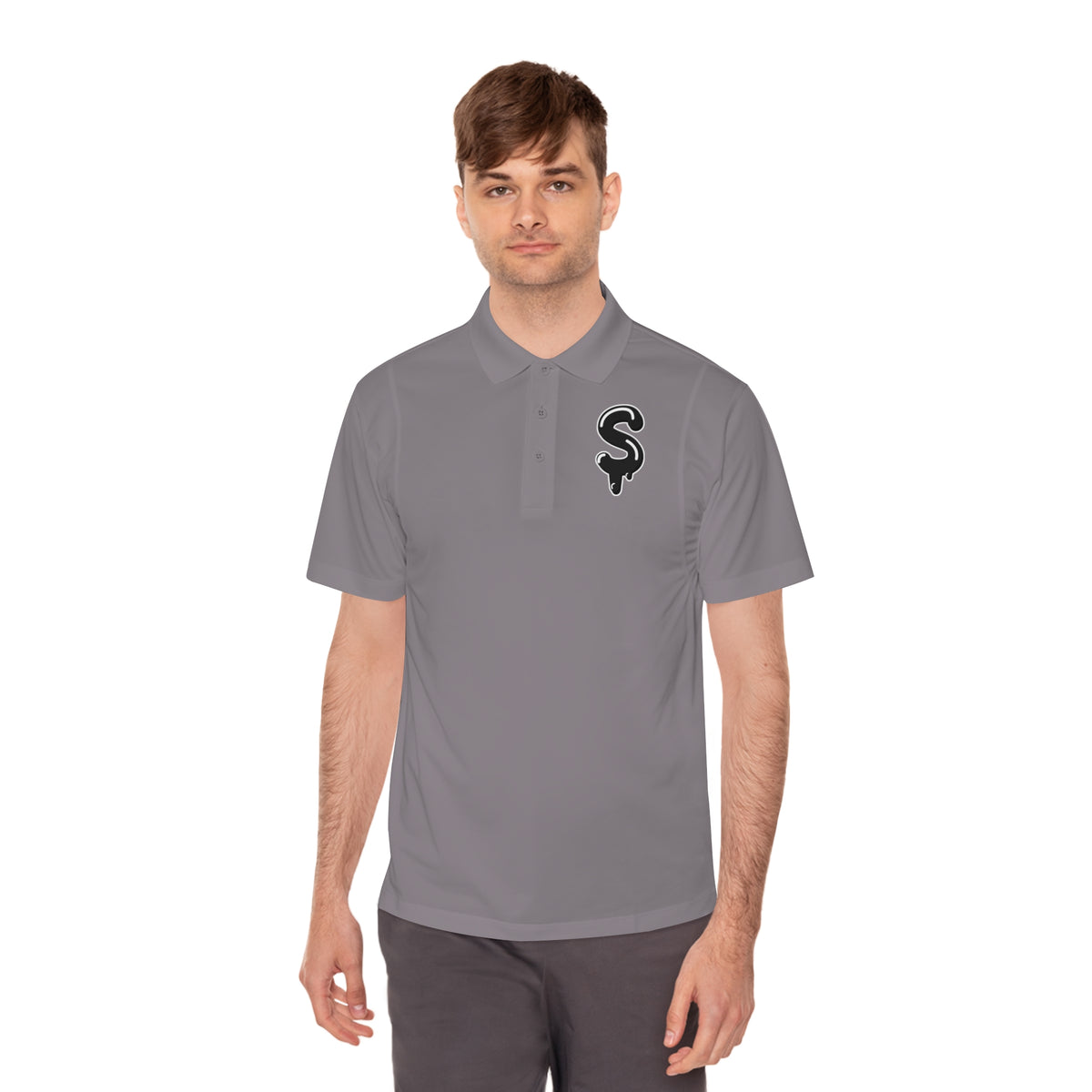 Men's Black Slime Sircle Sport Polo Shirt