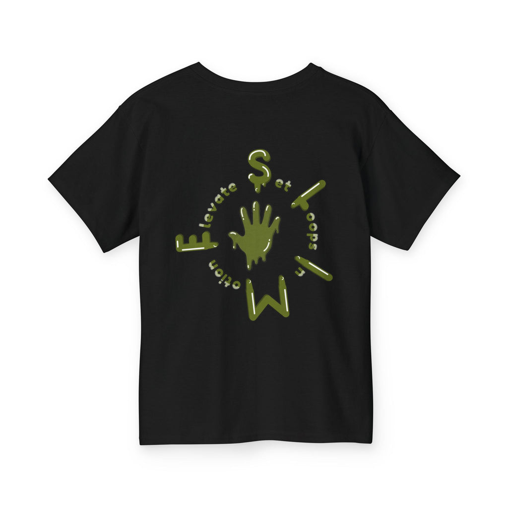 The Slime Shop Youth Tee — Navy / Army Green Slime Sircle