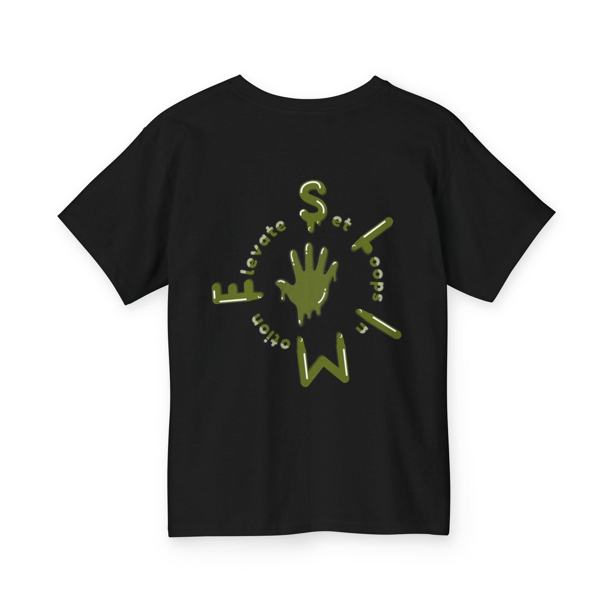 The Slime Shop Youth Tee — Navy / Army Green Slime Sircle