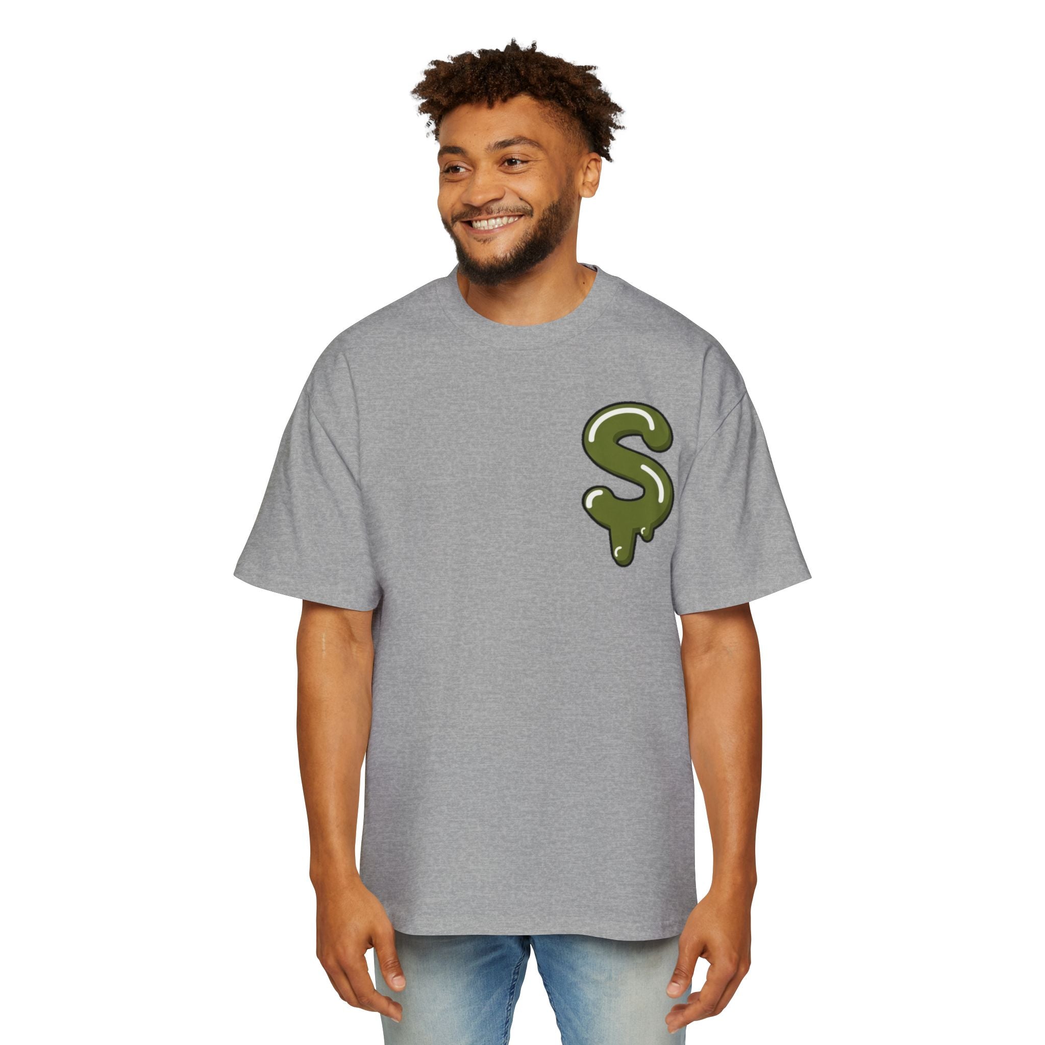 The Slime Shop Heavy Oversized Tee — Brown / Olive Slime Sircle