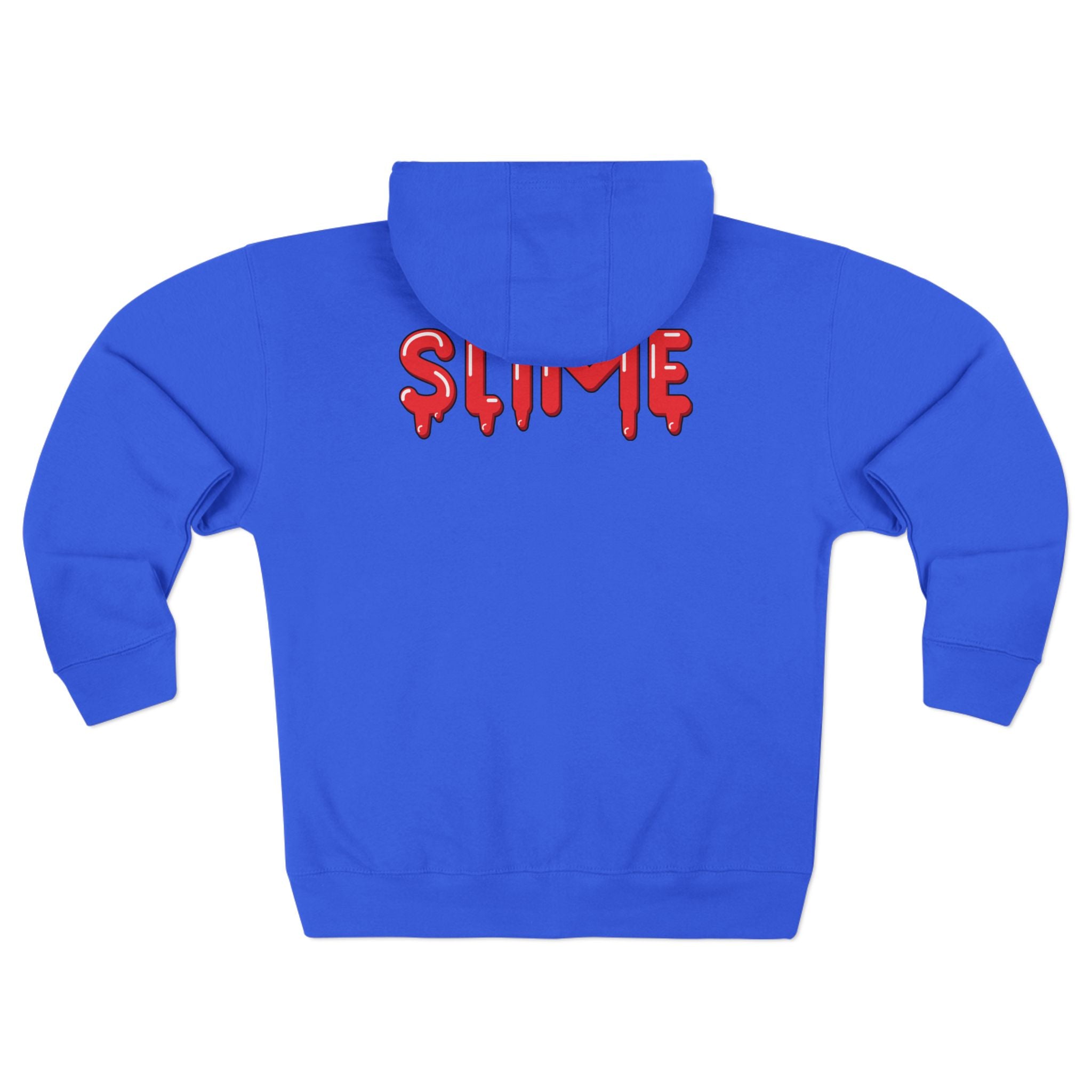 The Slime Shop Zip Hoodie — Heather / Red Slime $