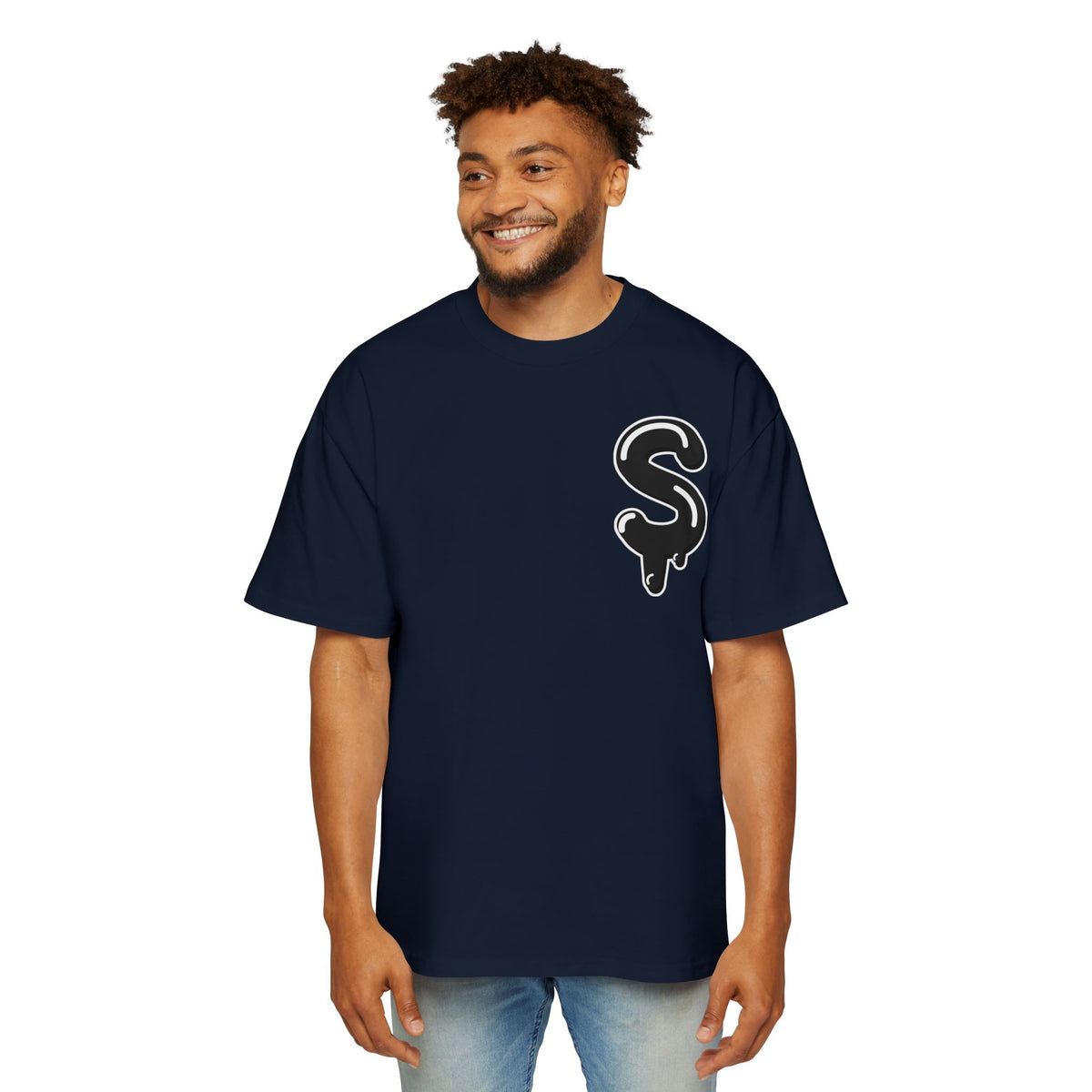 Men's Black Slime Sircle Heavy Oversized Tee