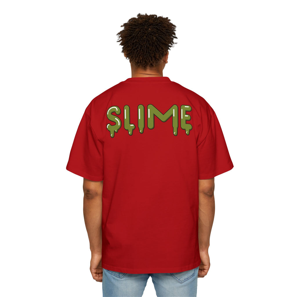 The Slime Shop Men's Oversized Tee — White / Olive SLIME