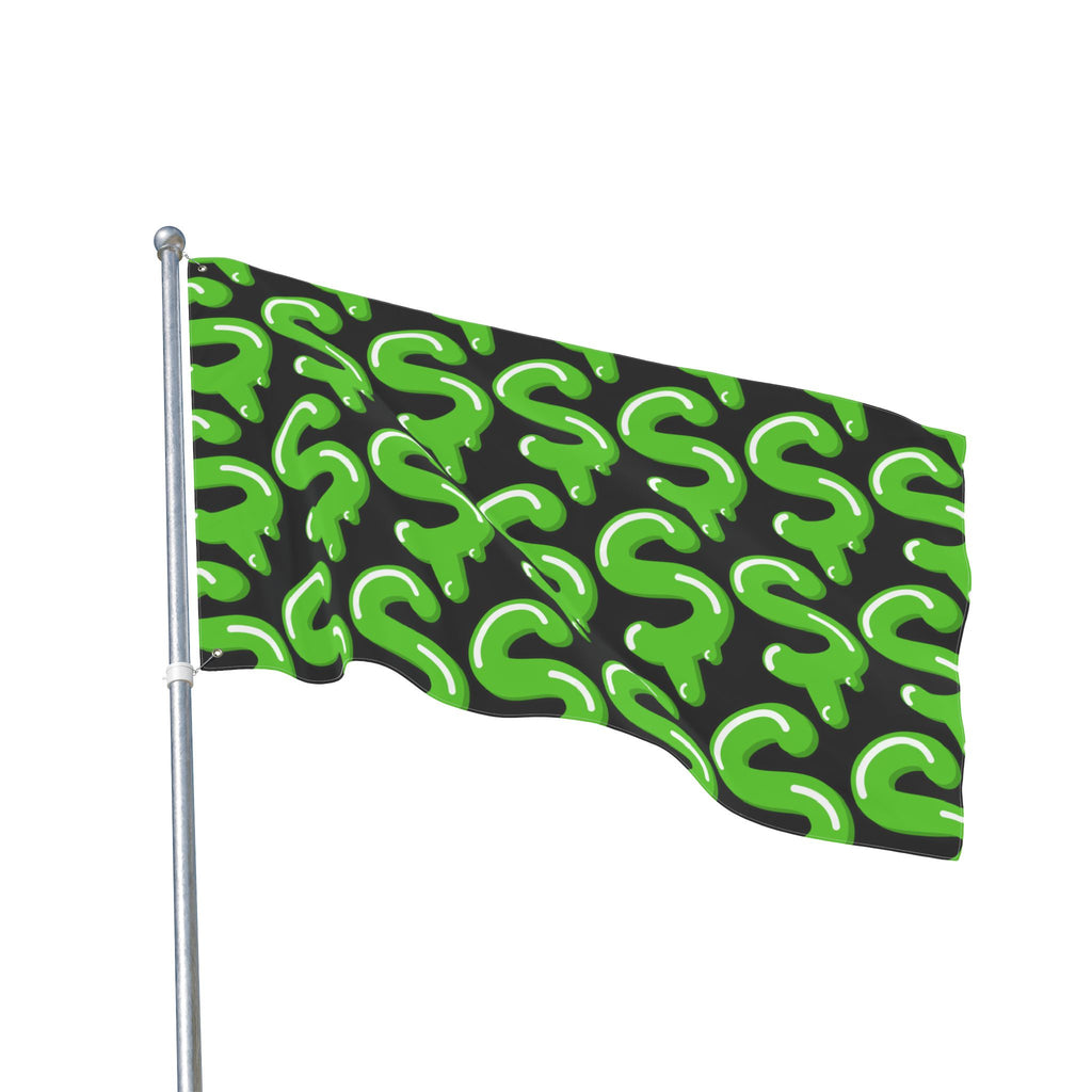The Slime Shop Double Sided Flag — Black / Green Slime S