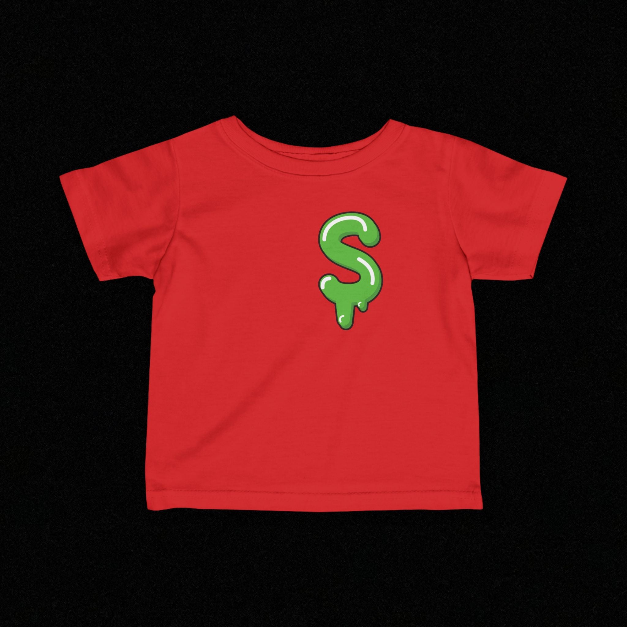 The Slime Shop Infant Fine Jersey Tee — Red / Green Slime Sircle