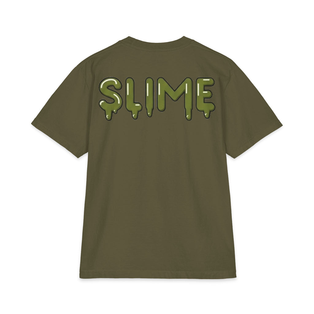 The Slime Shop Max Heavyweight Tee — White / Olive Slime In 5
