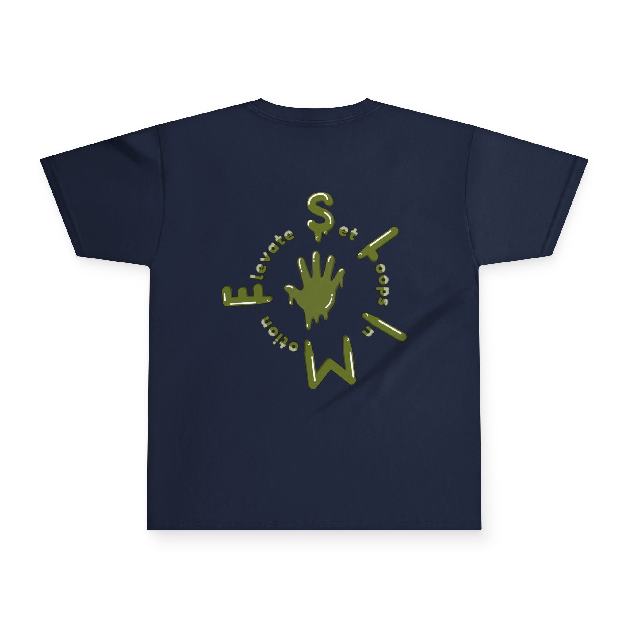 The Slime Shop Youth Tee — Navy / Army Green Slime Sircle