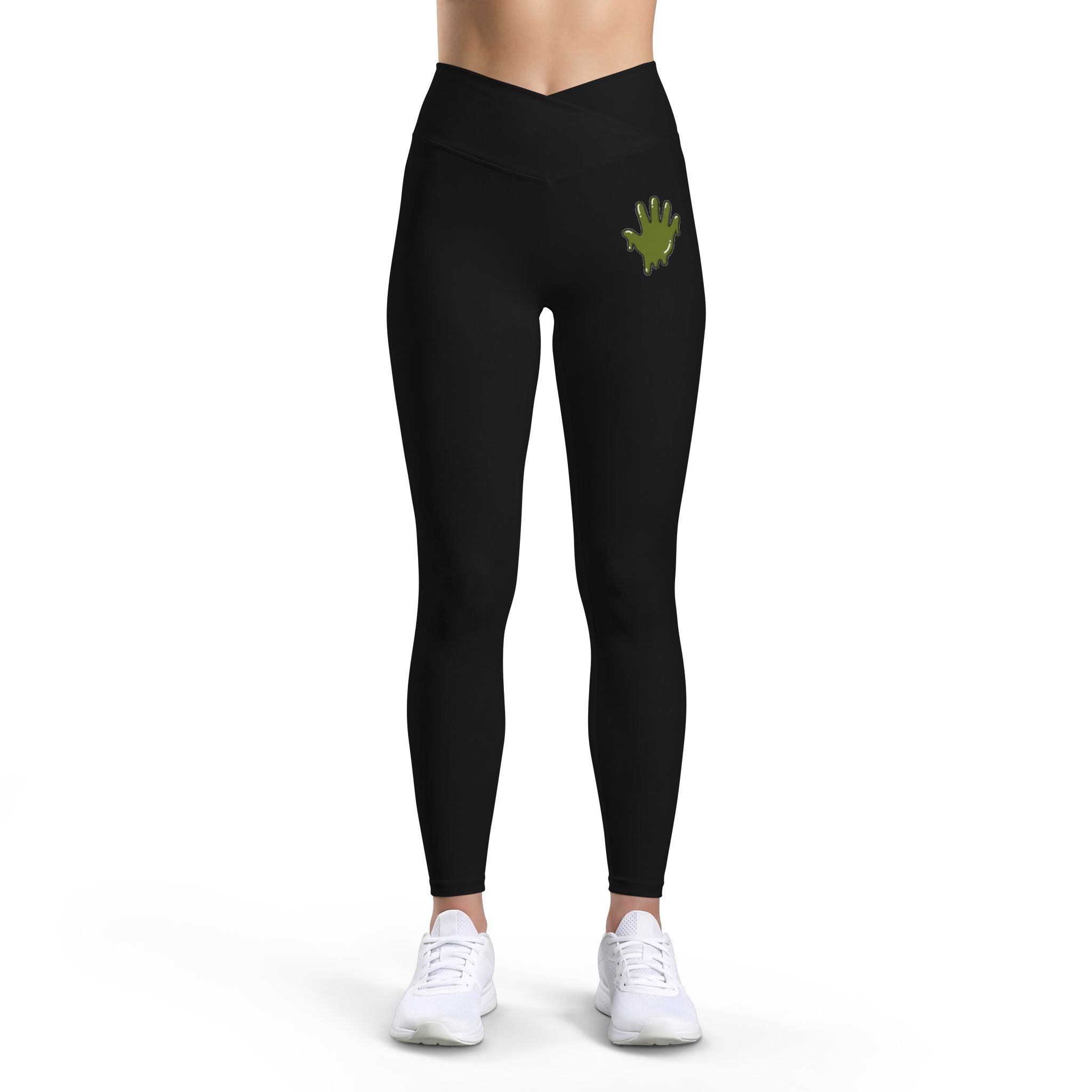 The Slime Shop Women's Luxe Leggings — Black / Olive Slime In 5