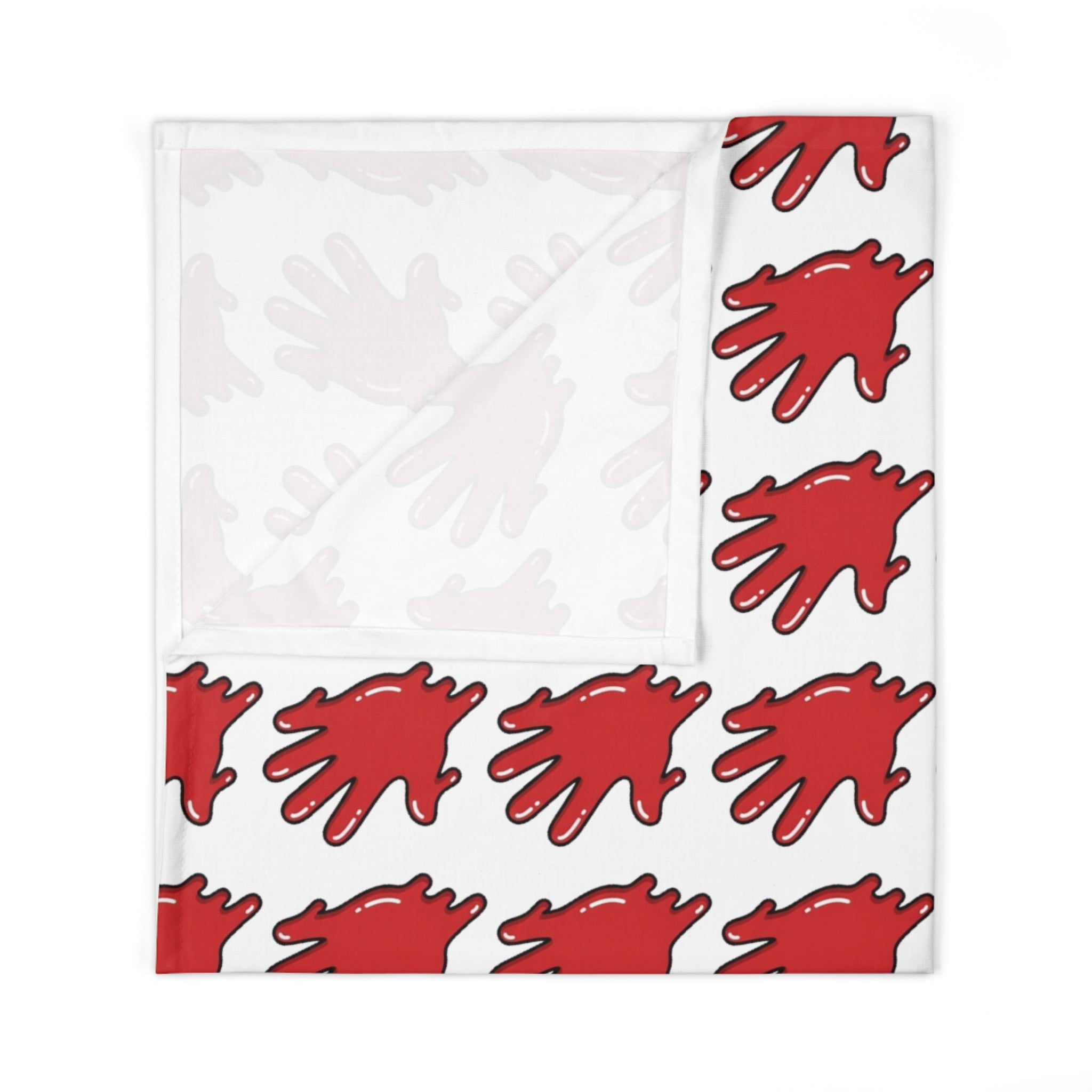The Slime Shop Baby Swaddle Blanket — White / Red Slime In 5