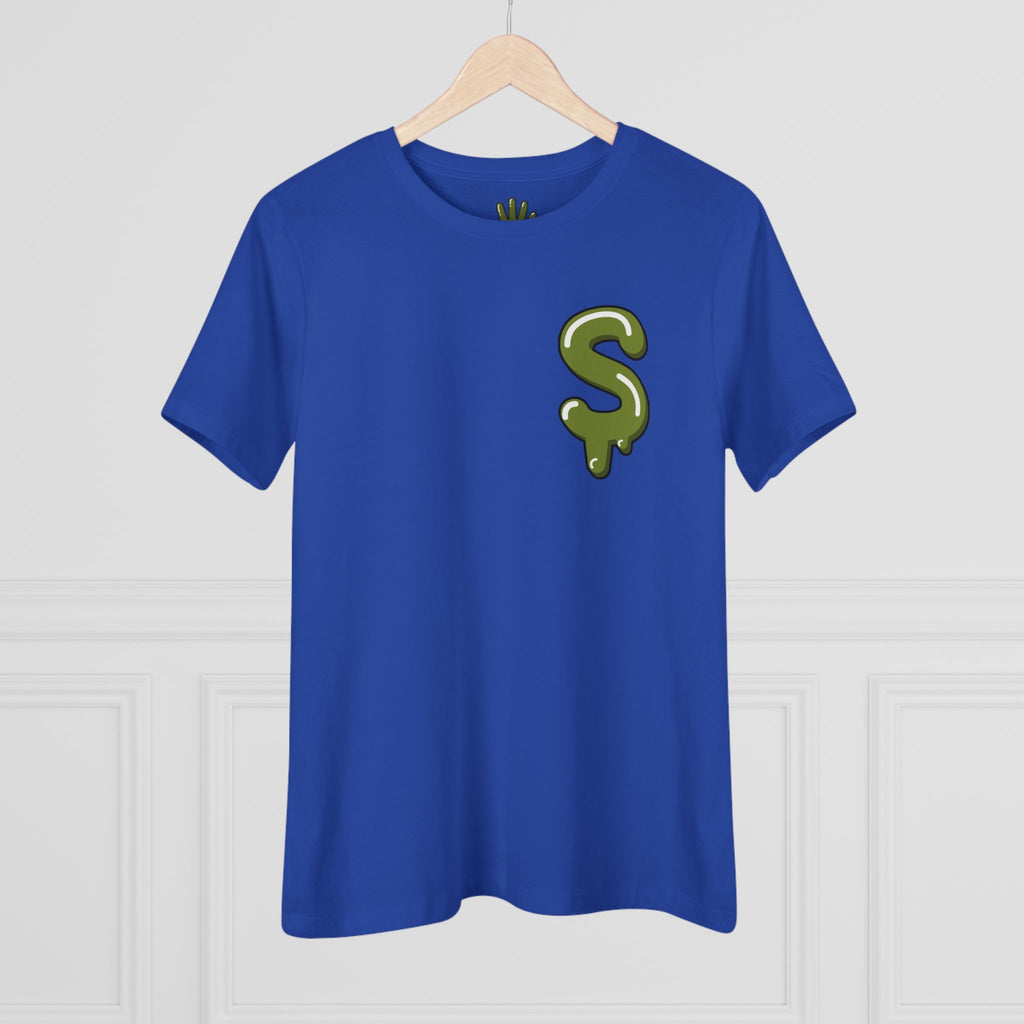 The Slime Shop Women's Tee — White / Olive SLIME