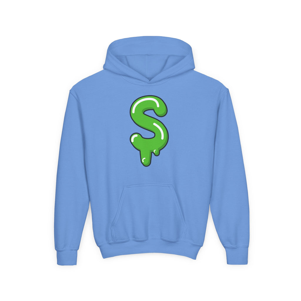 The Slime Shop Youth Hoodie — Carolina Blue / Green Slime $