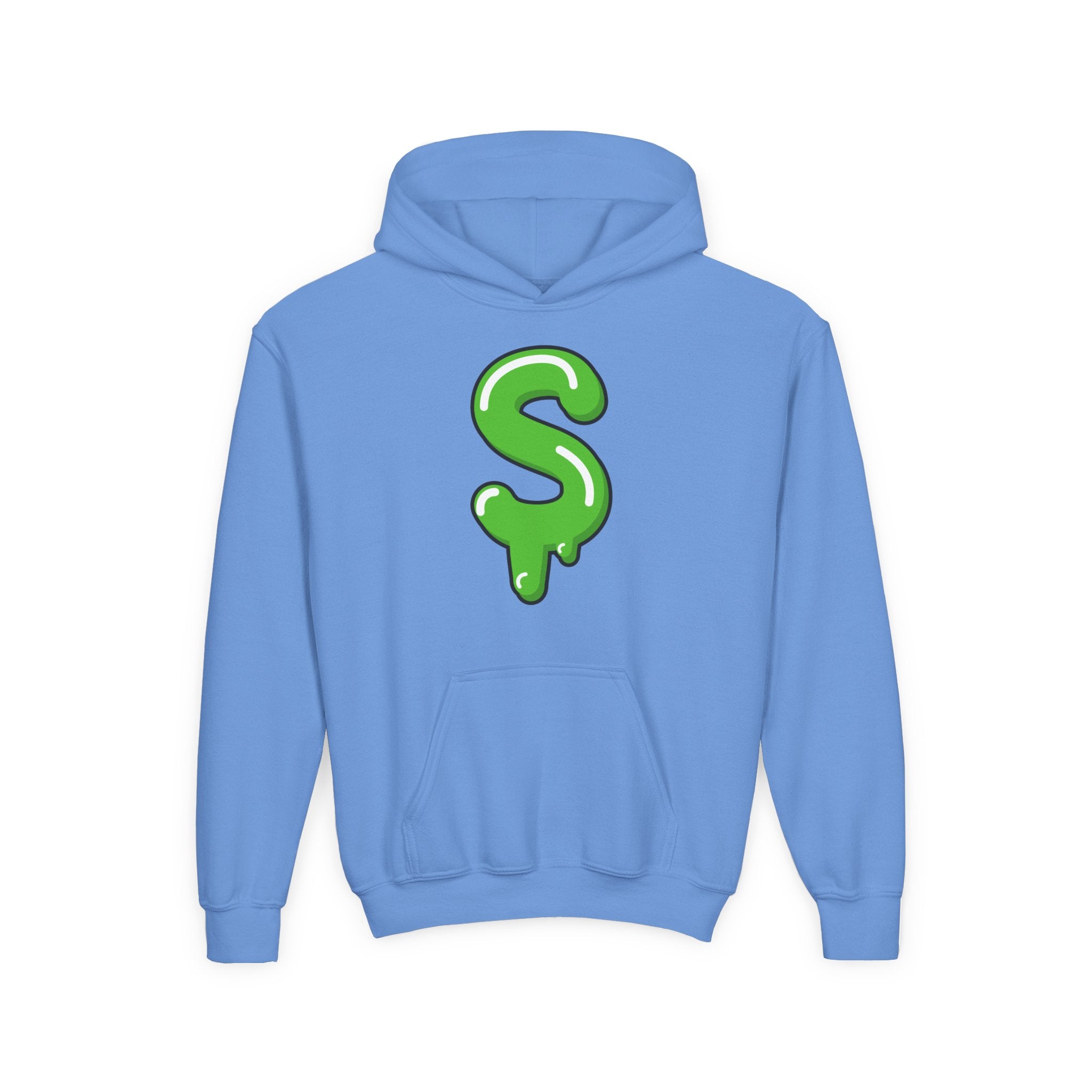 The Slime Shop Youth Hoodie — Carolina Blue / Green Slime $