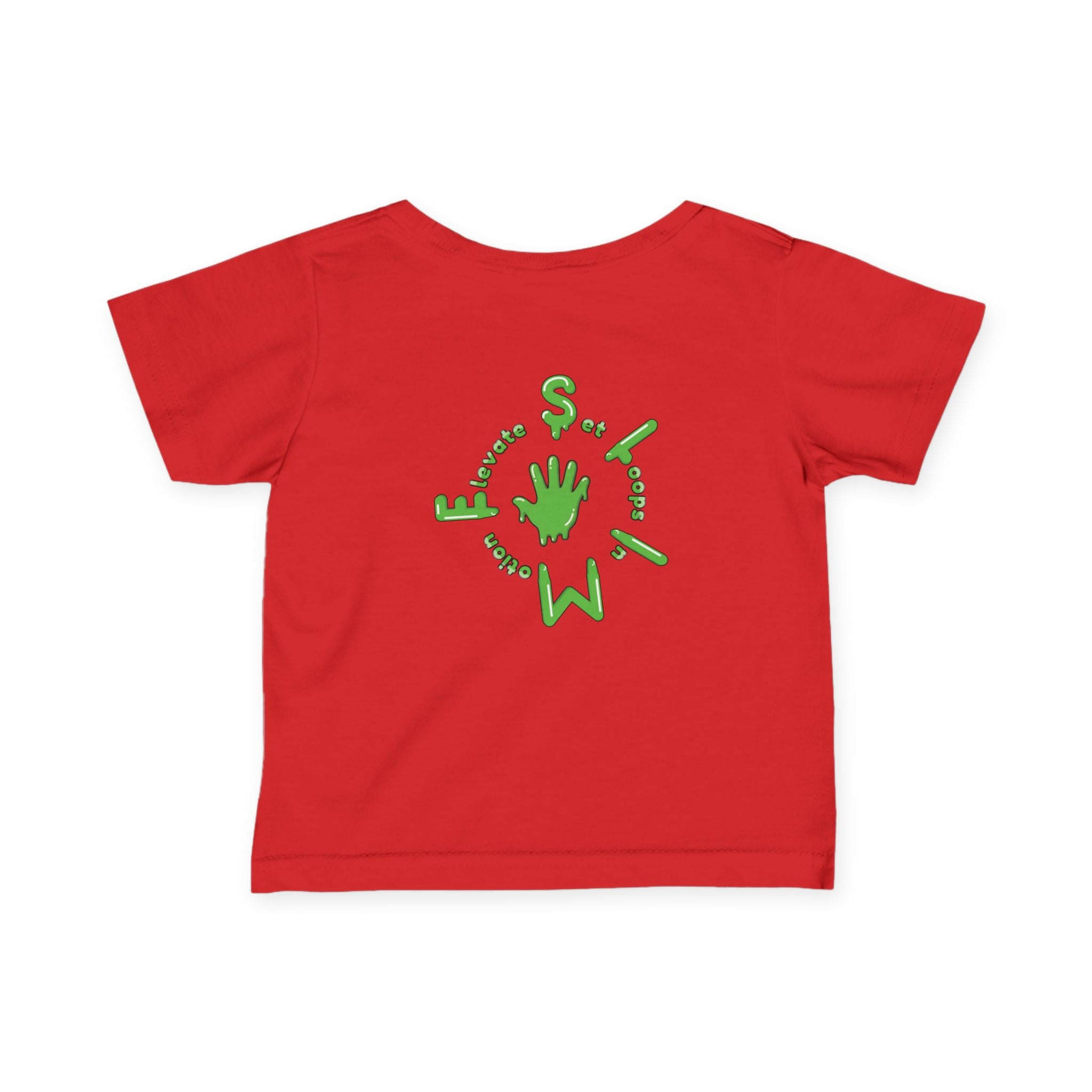 The Slime Shop Infant Fine Jersey Tee — Red / Green Slime Sircle