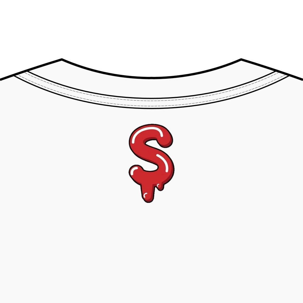 The Slime Shop Men's Box Tee — White / Red Slime-$