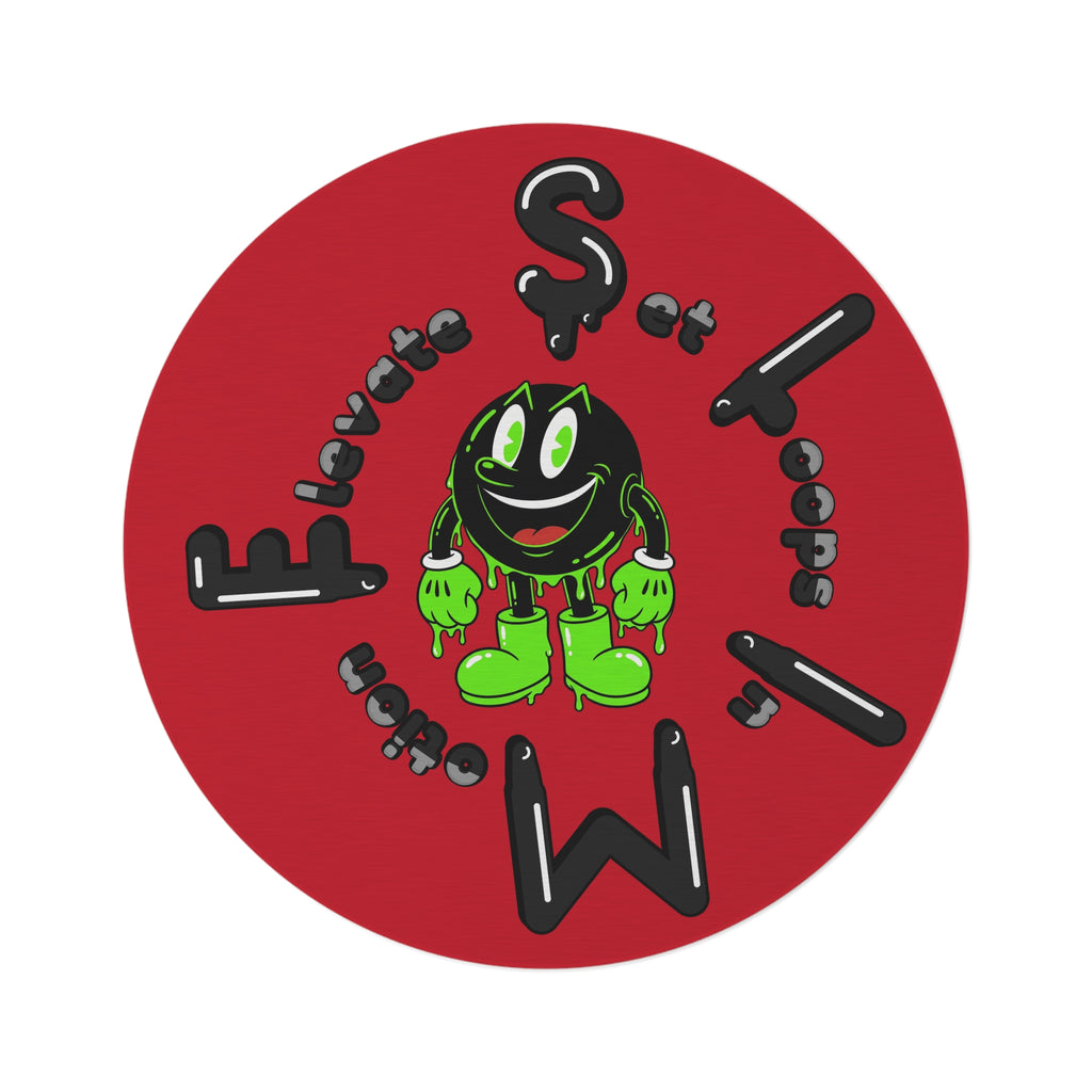 The Slime Shop Round Rug — Slimeman & Ring (Black) IV