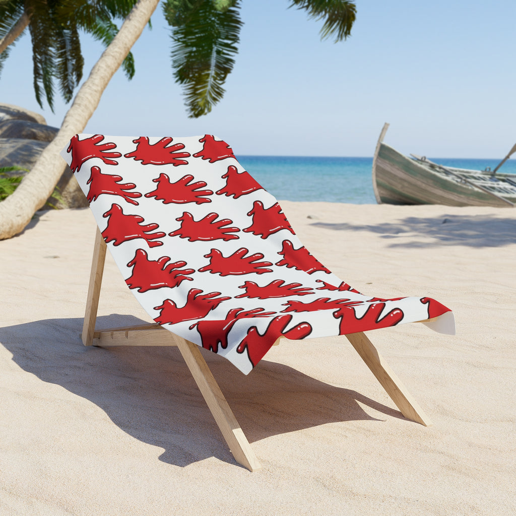 The Slime Shop Beach Towel — White / Red Slime In 5