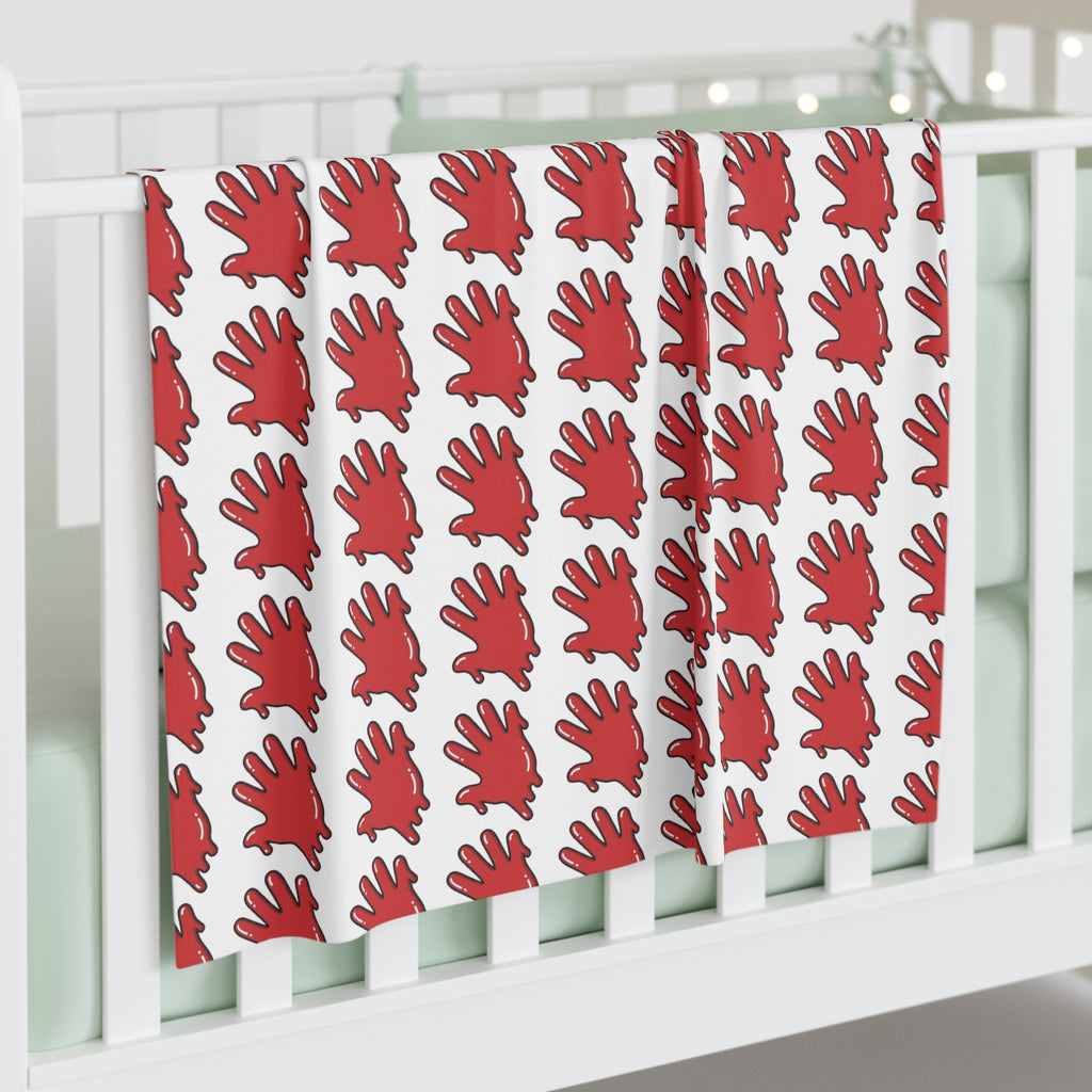 The Slime Shop Baby Swaddle Blanket — White / Red Slime In 5