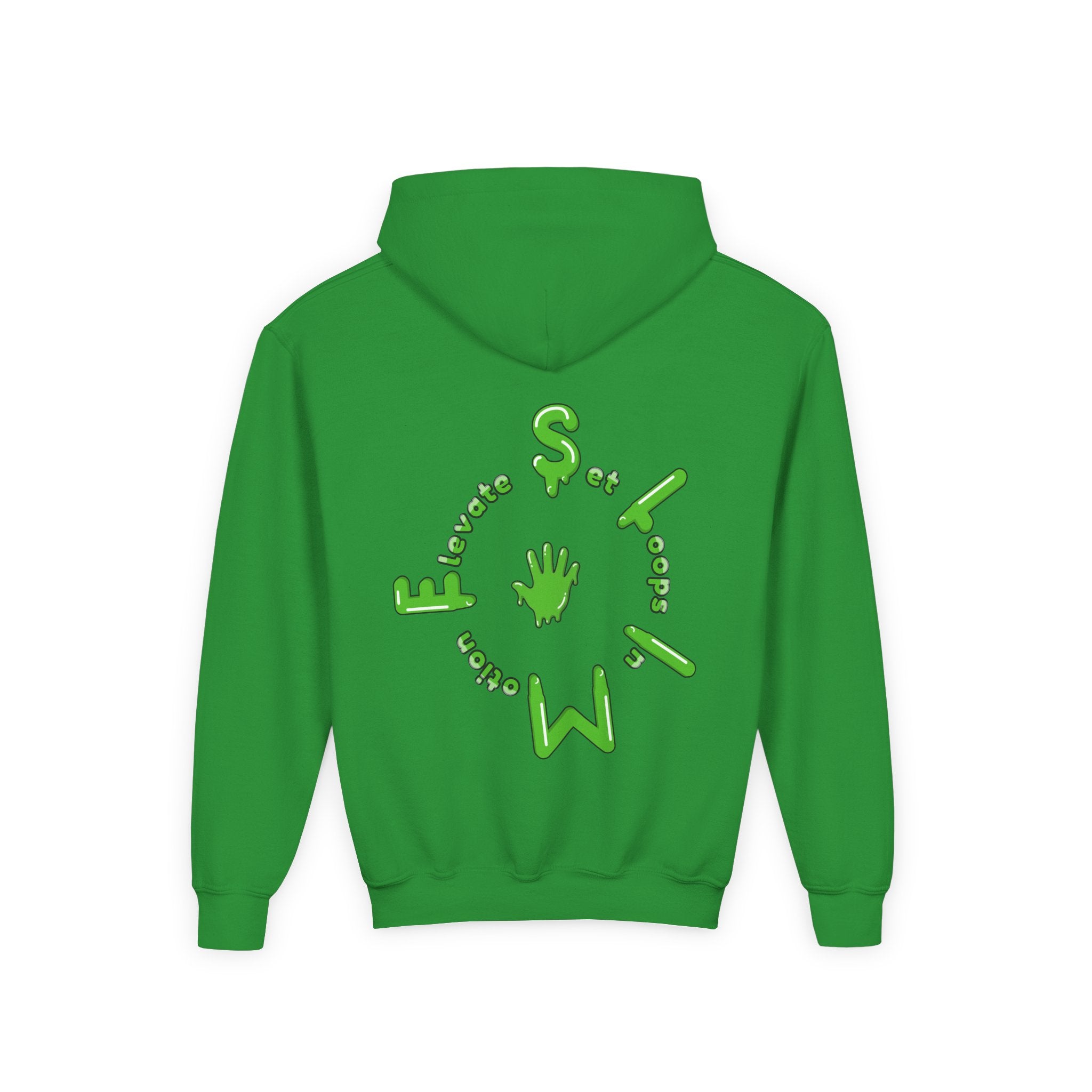 The Slime Shop Youth Hoodie — Carolina Blue / Green Slime $