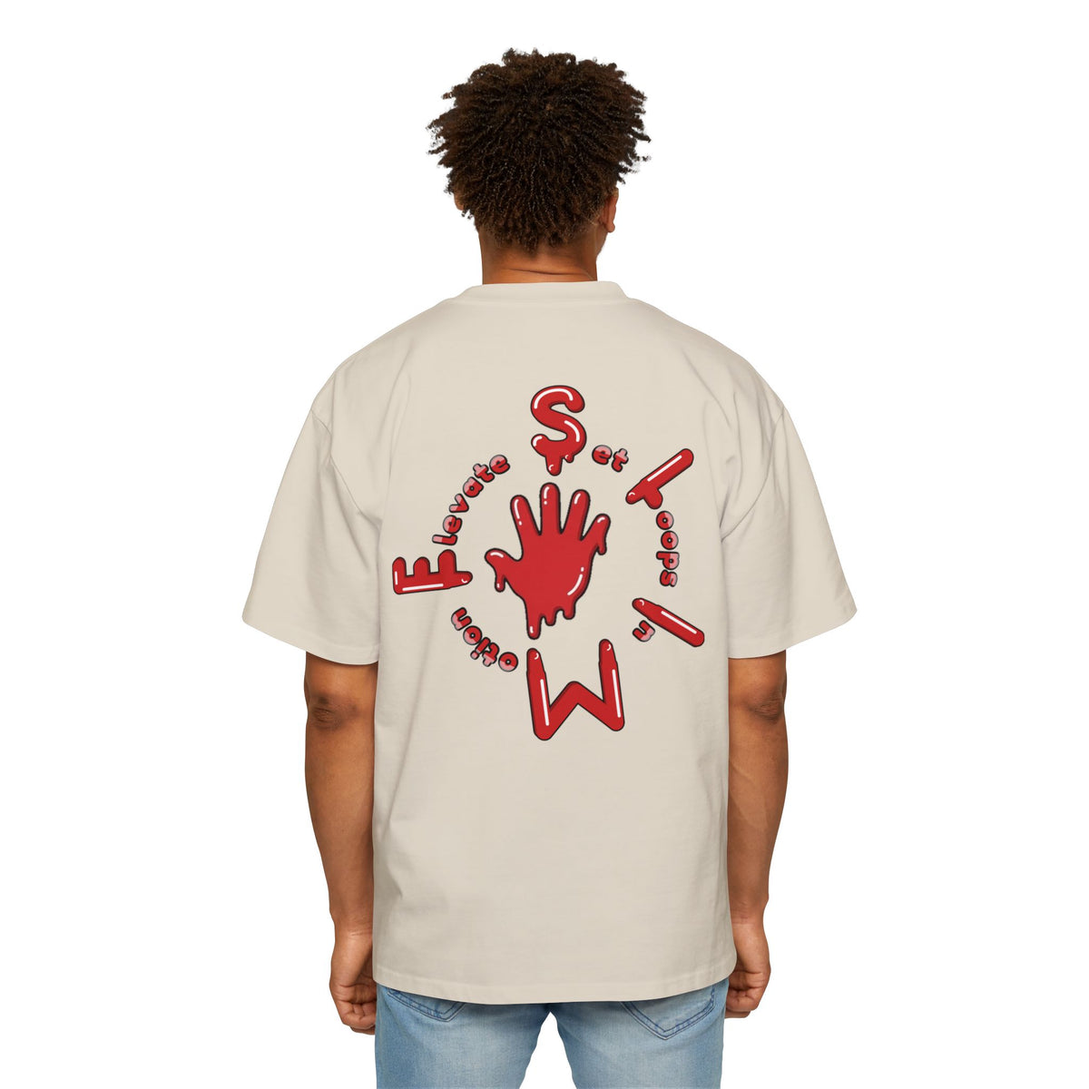 Men's Red Slime Sircle Heavy Oversized Tee