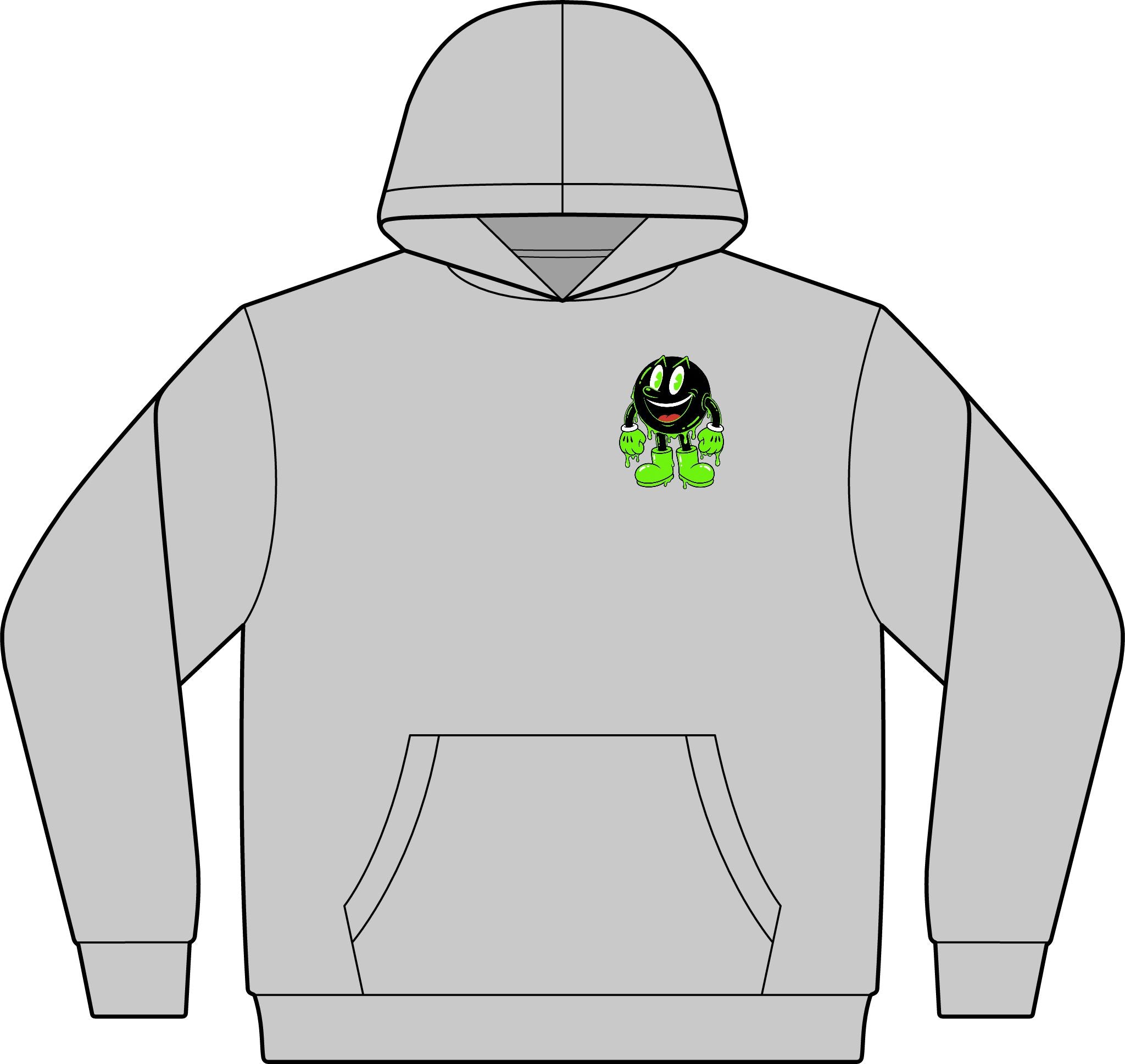The Slime Shop Unisex ReFlex Fleece Hoodie Sweatshirt — Black / Green Slimeman Gzzz