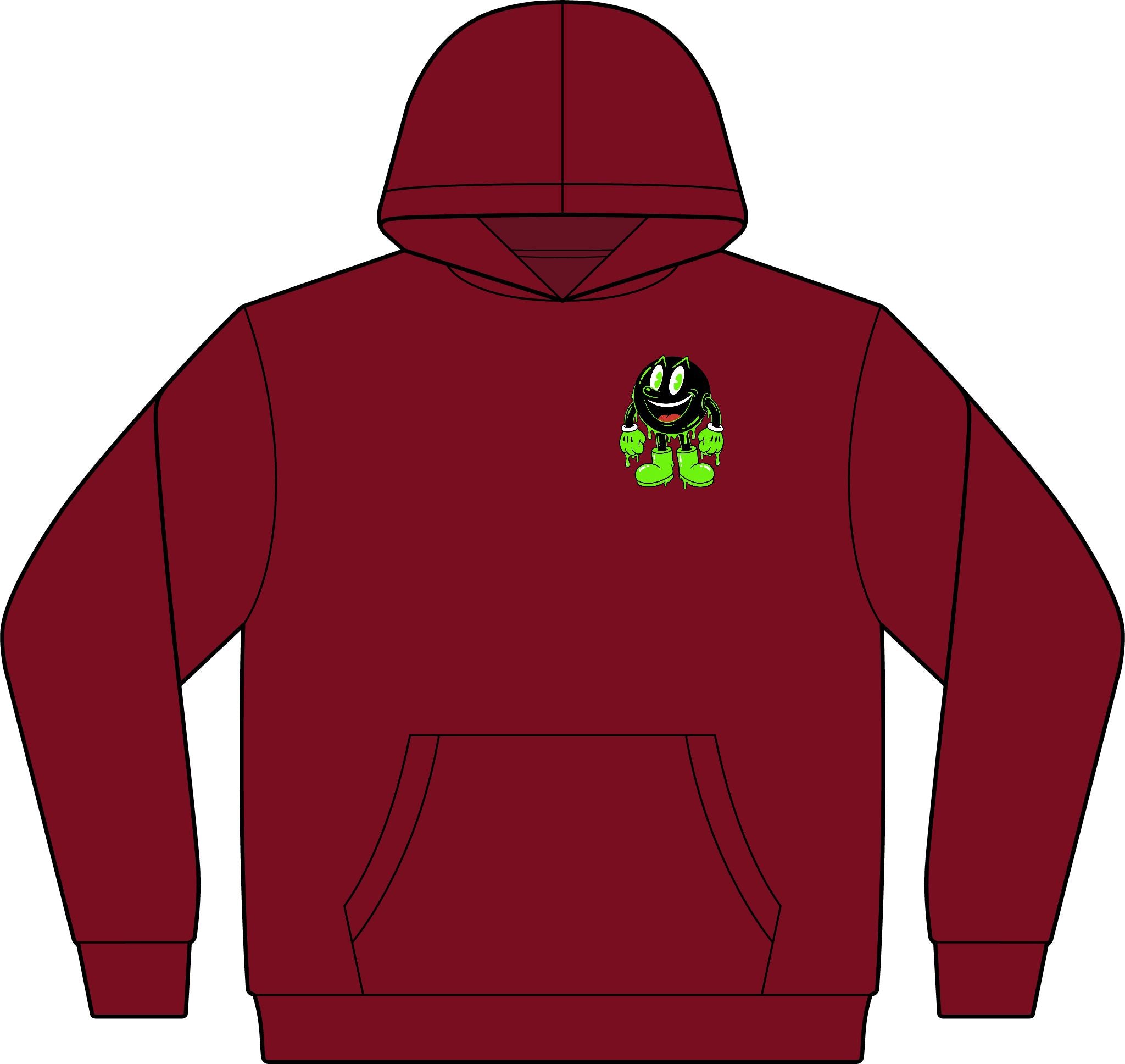The Slime Shop Unisex ReFlex Fleece Hoodie Sweatshirt — Black / Green Slimeman Gzzz
