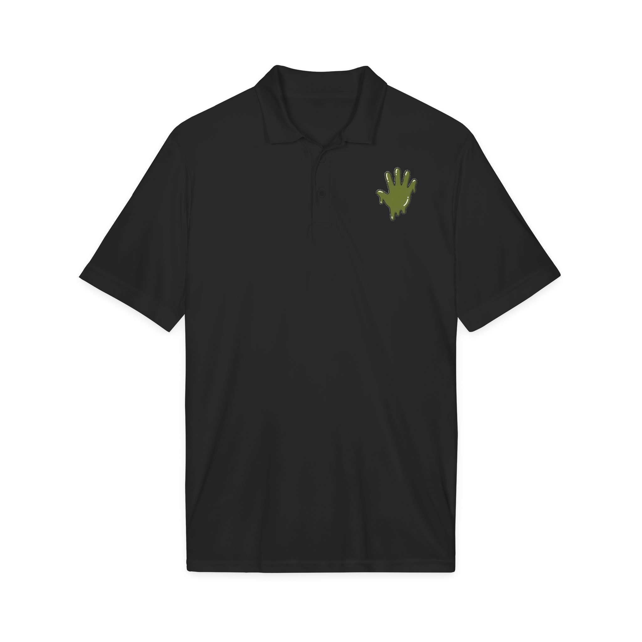 The Slime Shop Sport-Tek Polo — White / Olive Slime In 5