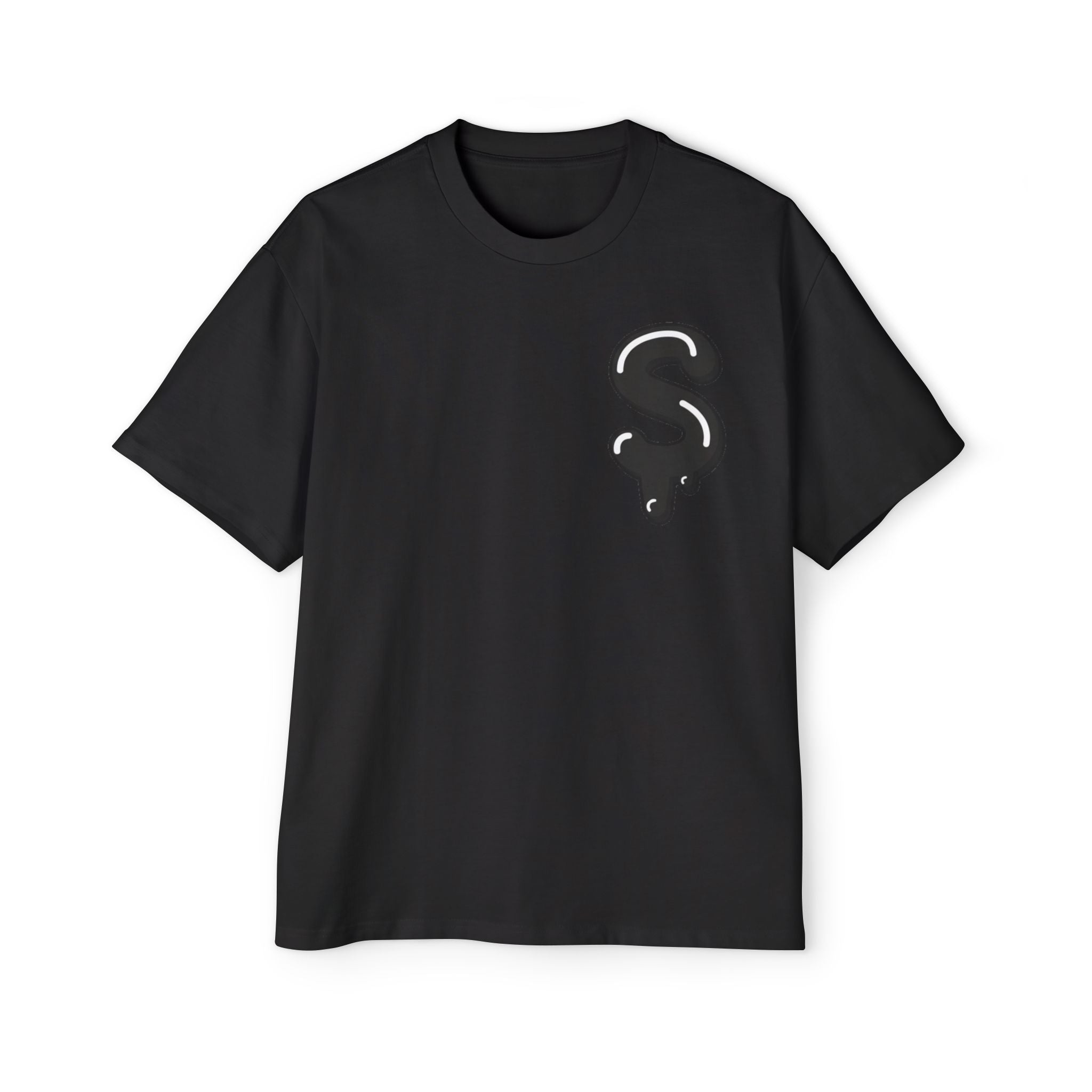 The Slime Shop Men's Heavy Oversized Tee — White / Black Slime Sircle