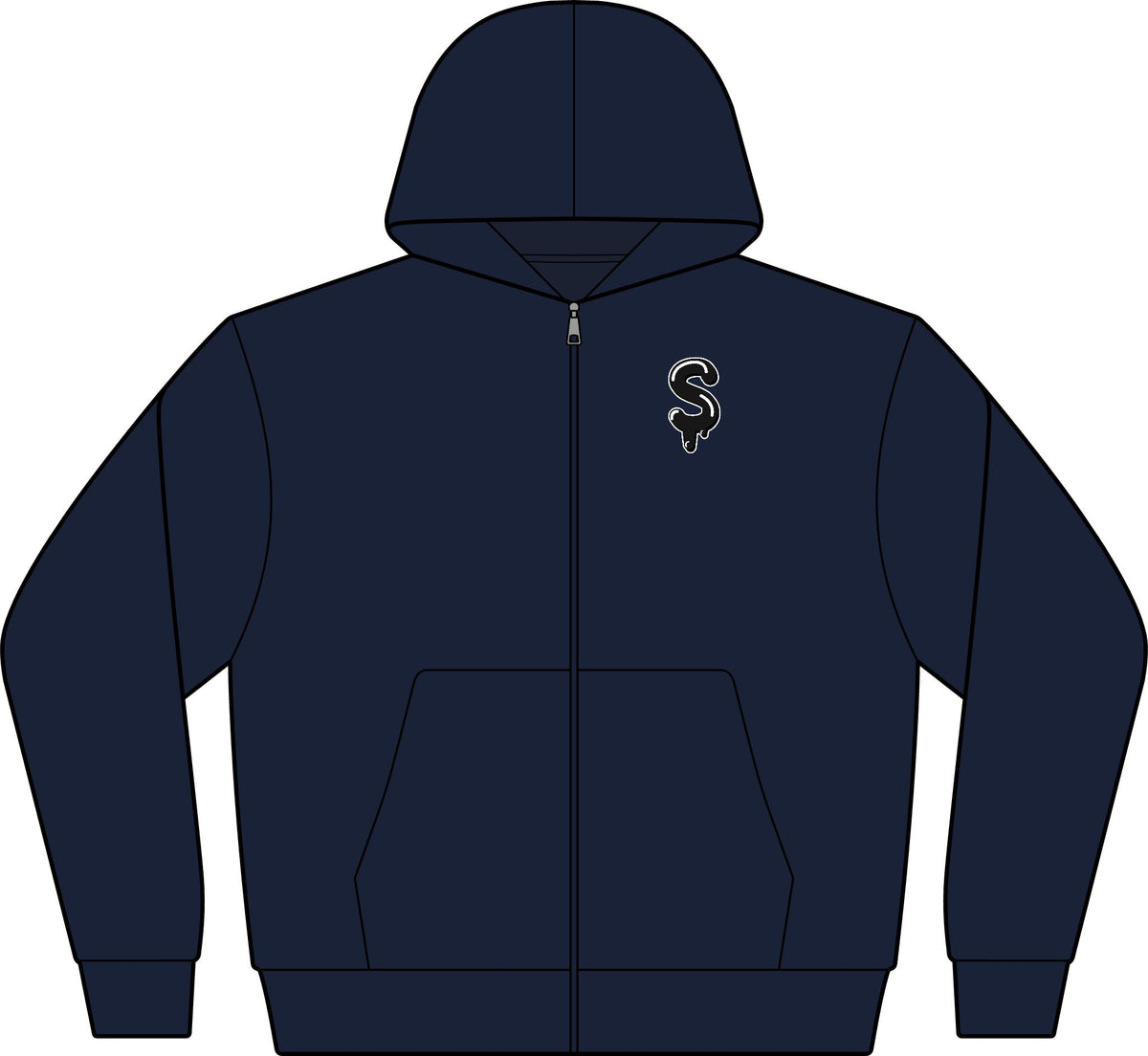 Black Slime Sircle Unisex 10 oz Full-Zip Hoodie Sweatshirt