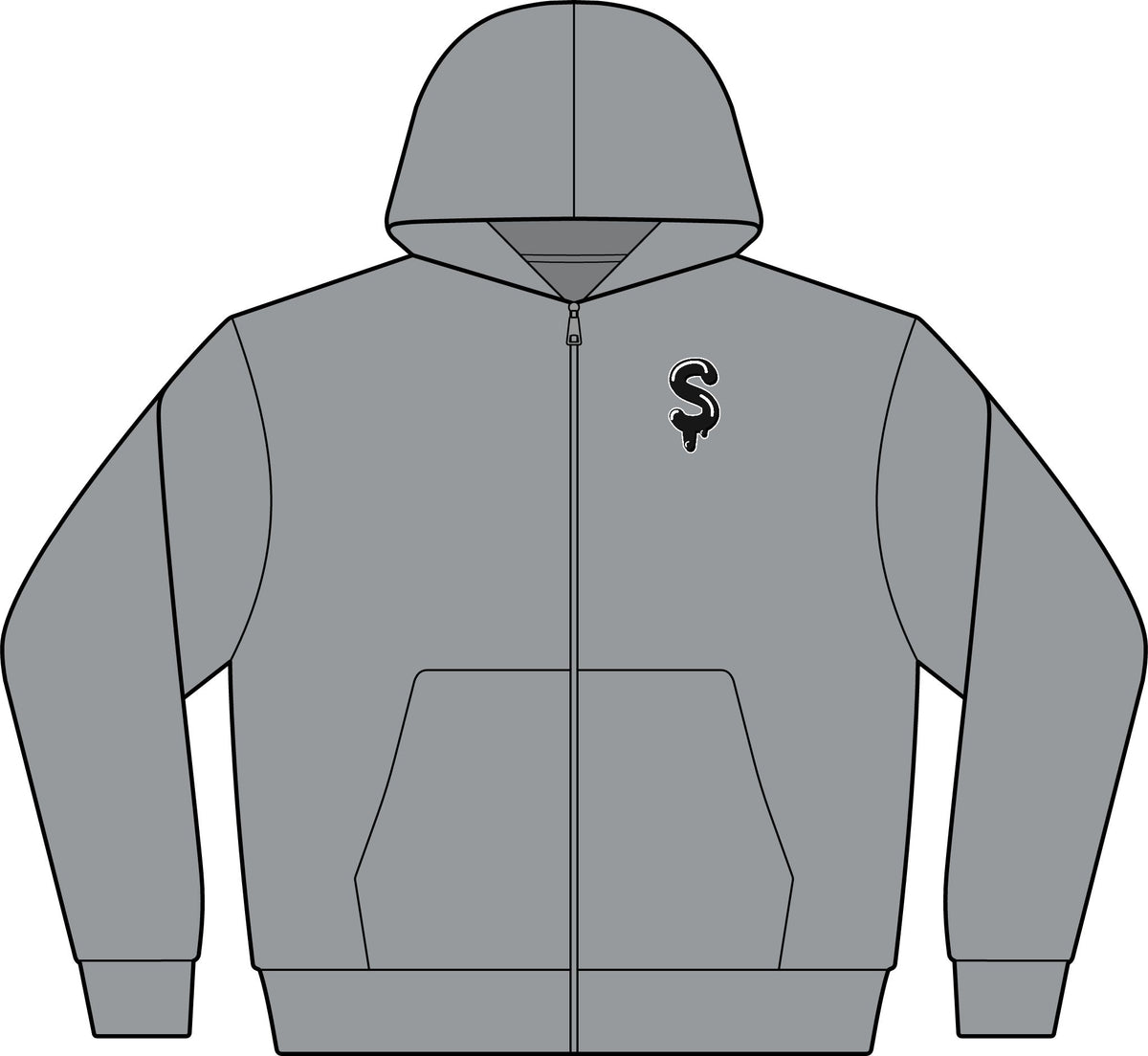 Black Slime Sircle Unisex 10 oz Full-Zip Hoodie Sweatshirt