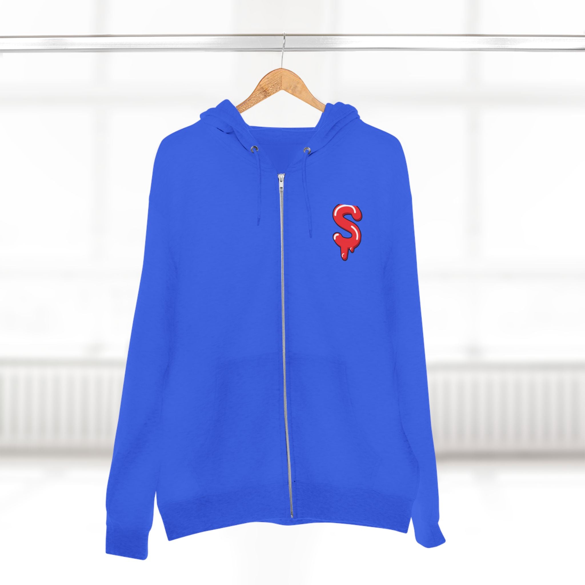 The Slime Shop Zip Hoodie — Heather / Red Slime $