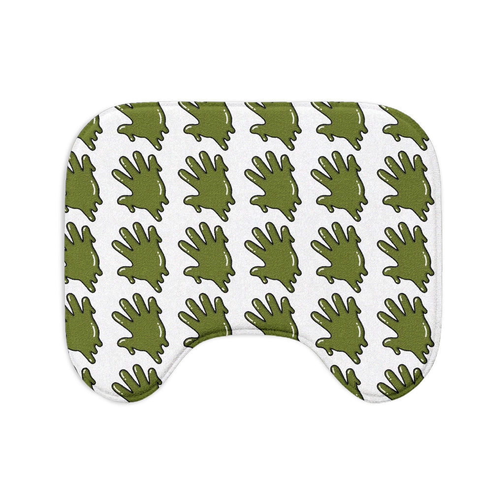 The Slime Shop Bath Mat — White / Olive Slime S (AOP)