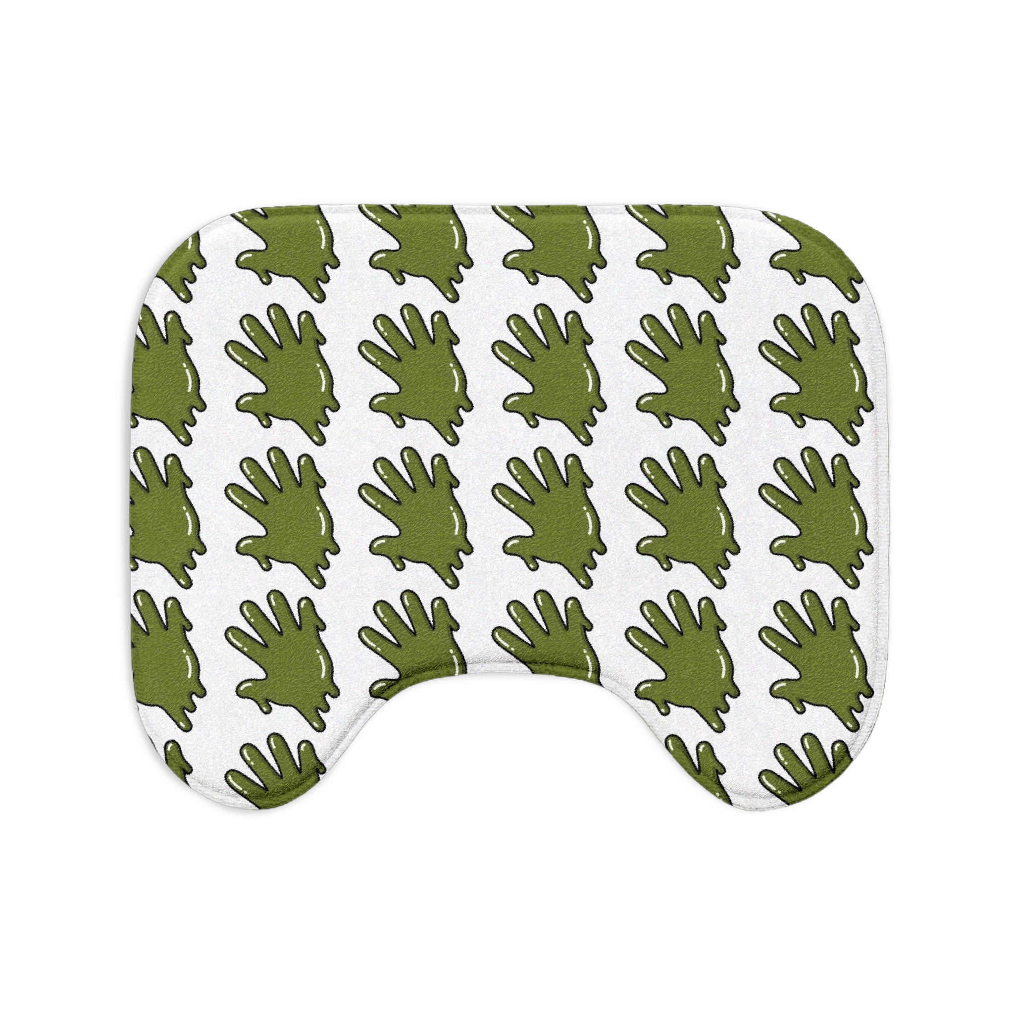 The Slime Shop Bath Mat — White / Olive Slime S (AOP)