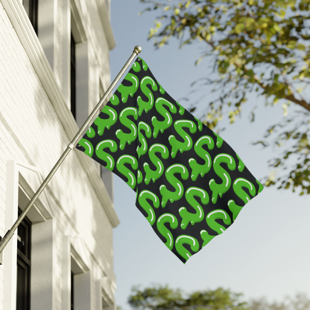 The Slime Shop Double Sided Flag — Black / Green Slime S