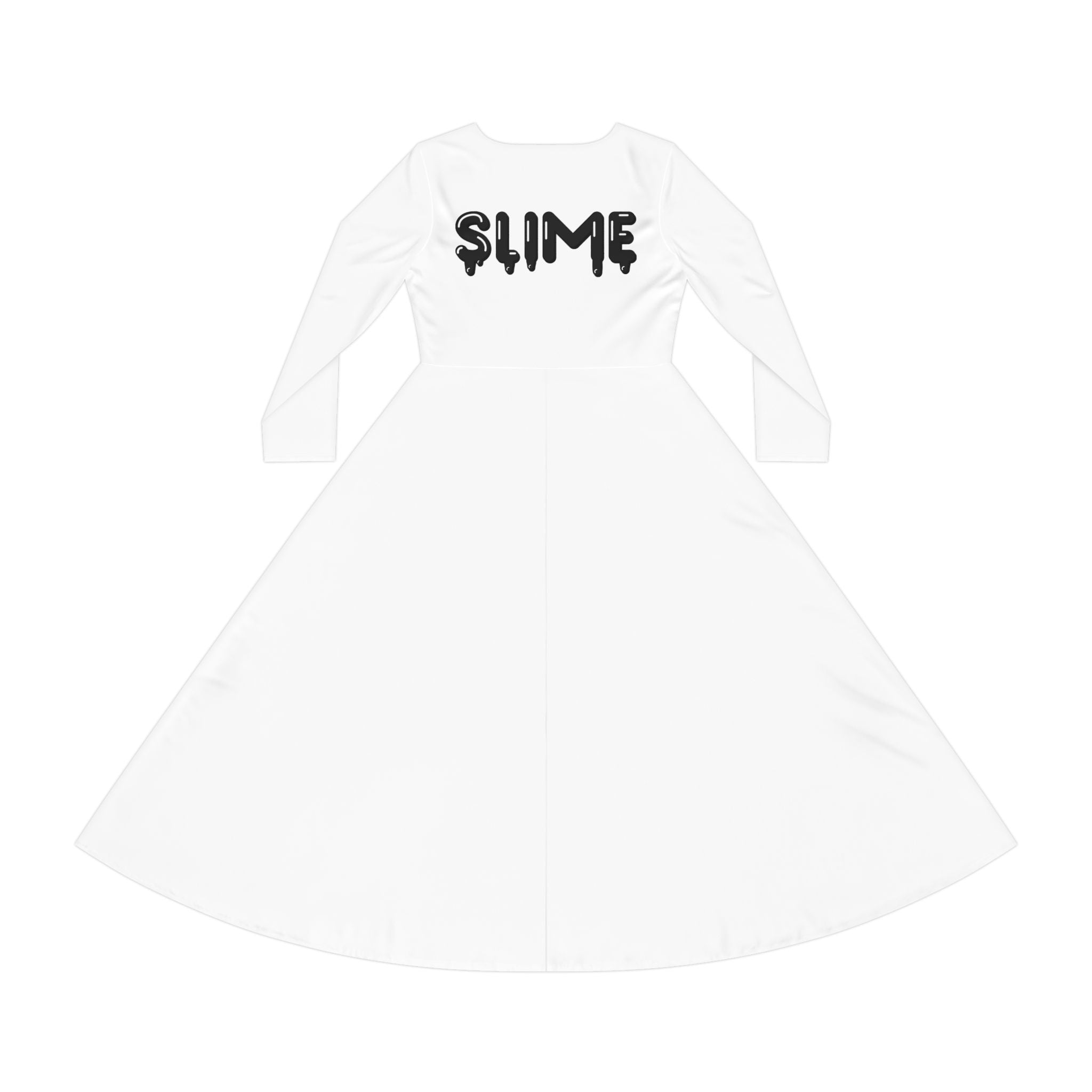 The Slime Shop Women's Long Sleeve Dance Dress — White / Black Slime $