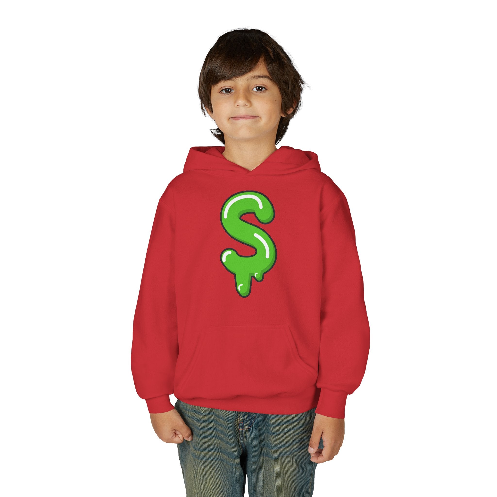 The Slime Shop Youth Hoodie — Carolina Blue / Green Slime $