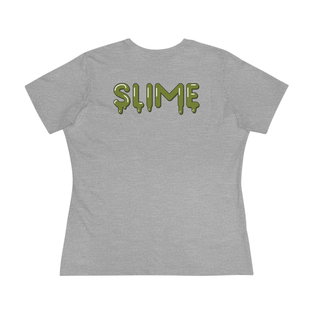 The Slime Shop Women's Tee — White / Olive Slime In 5