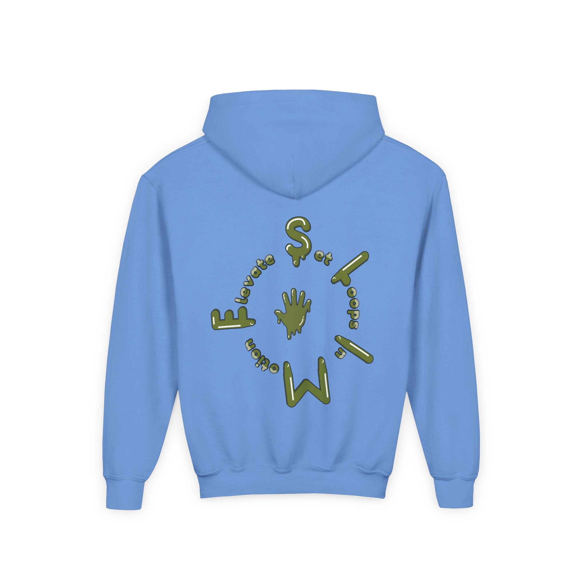 The Slime Shop Youth Hoodie — Red / Army Green Slime $