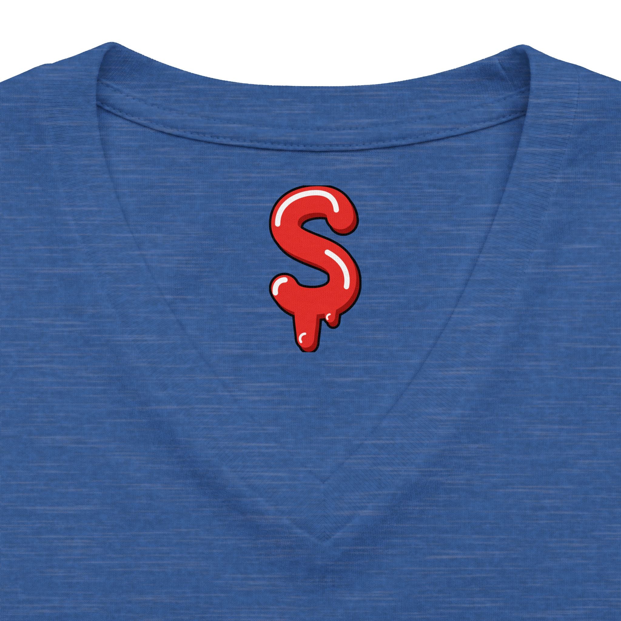 The Slime Shop Women's V-Neck Tee — White / Red Slime $