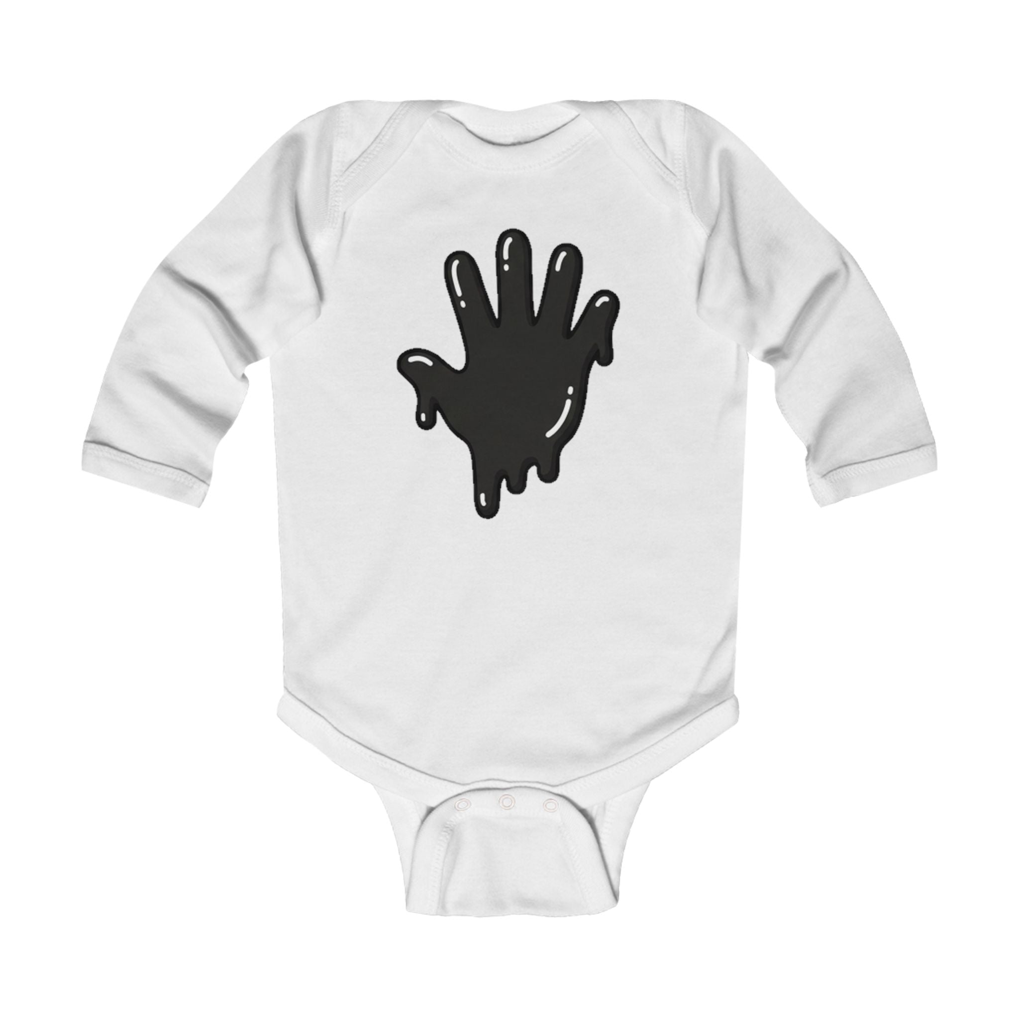 The Slime Shop Infant Long-Sleeve Bodysuit — Athletic Heather / Black Slime In 5