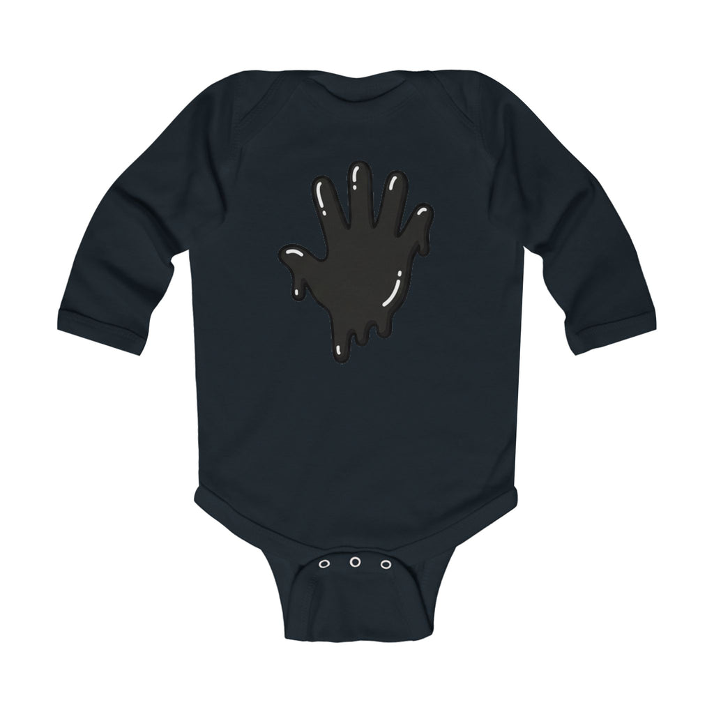 The Slime Shop Infant Long-Sleeve Bodysuit — Athletic Heather / Black Slime In 5