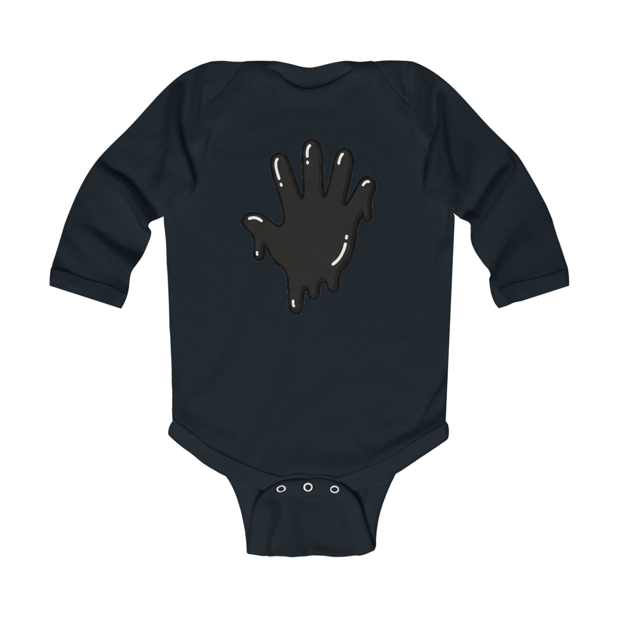 The Slime Shop Infant Long-Sleeve Bodysuit — Athletic Heather / Black Slime In 5