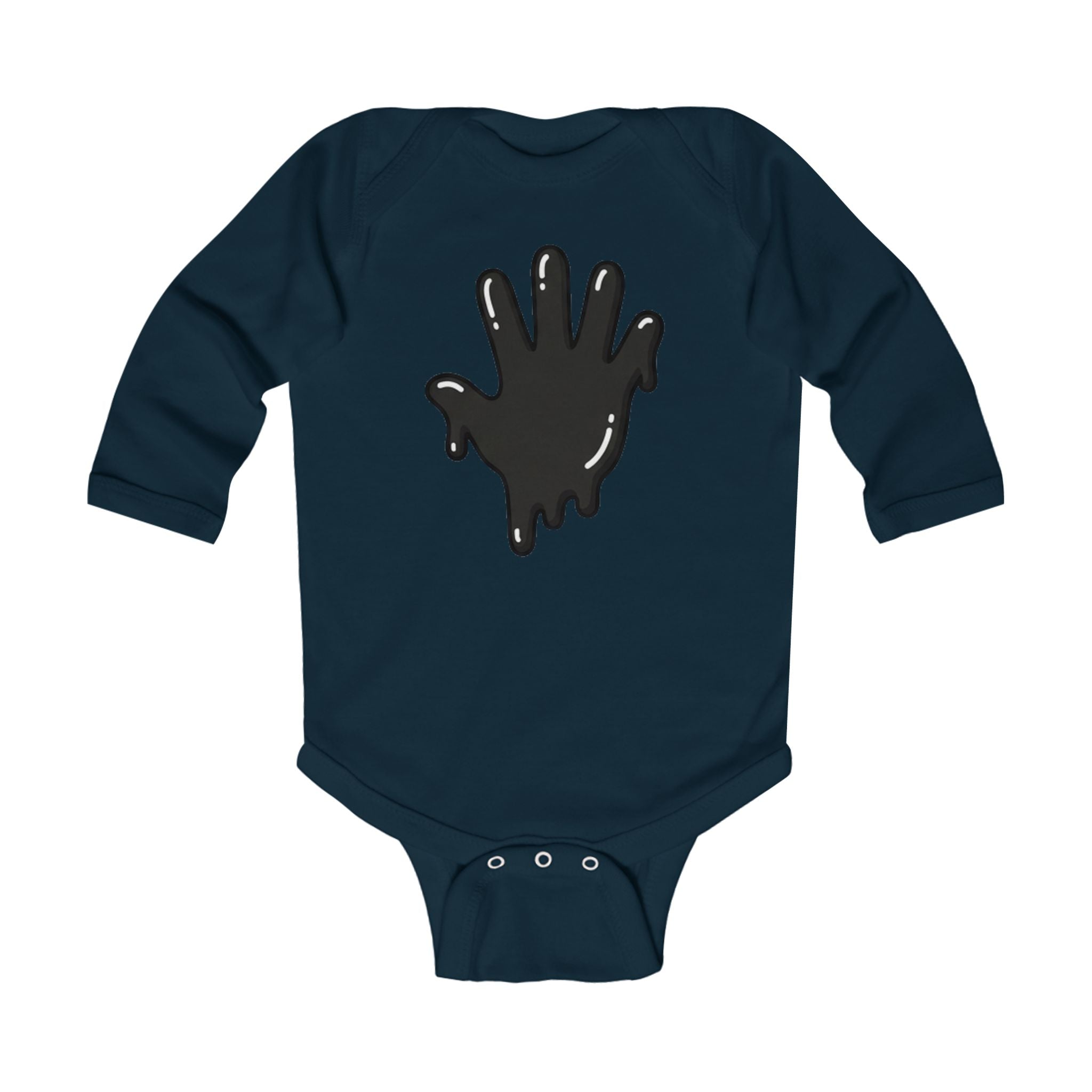The Slime Shop Infant Long-Sleeve Bodysuit — Athletic Heather / Black Slime In 5