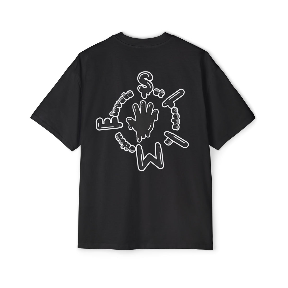 Men's Black Slime Sircle Heavy Oversized Tee