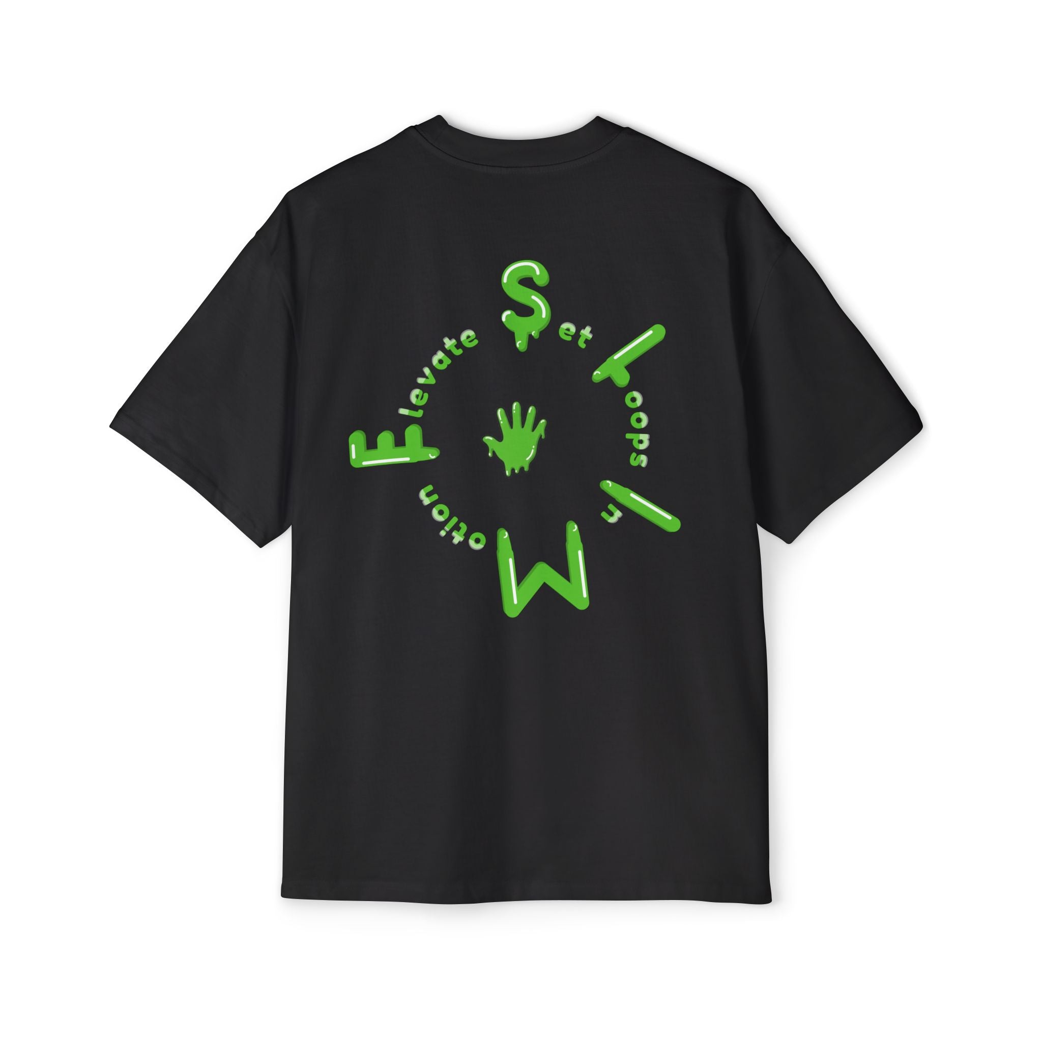 The Slime Shop Heavy Oversized Tee — Black / Green Slime Sircle