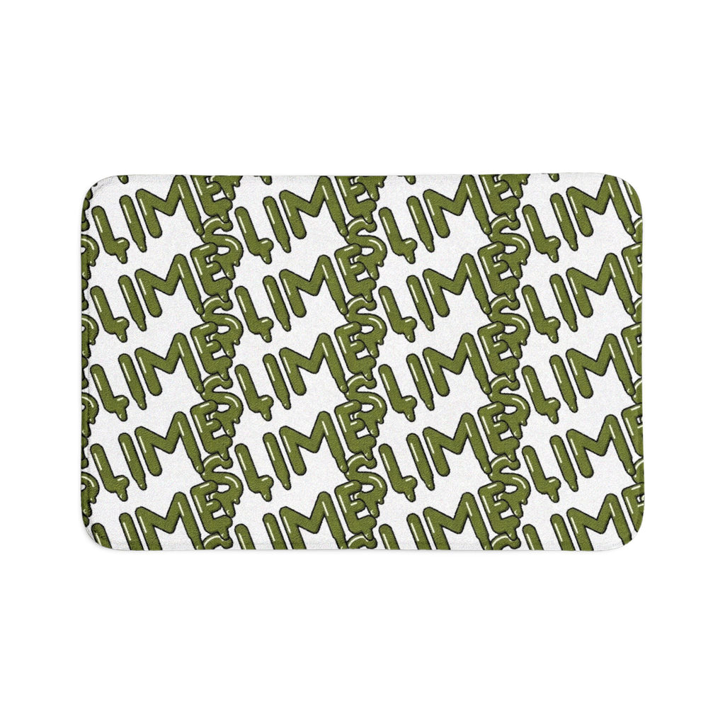 The Slime Shop Bath Mat — White / Olive Slime S (AOP)