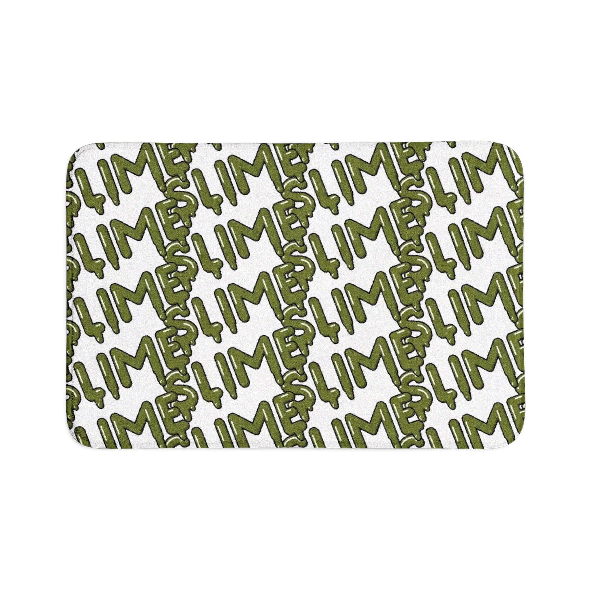 The Slime Shop Bath Mat — White / Olive Slime S (AOP)