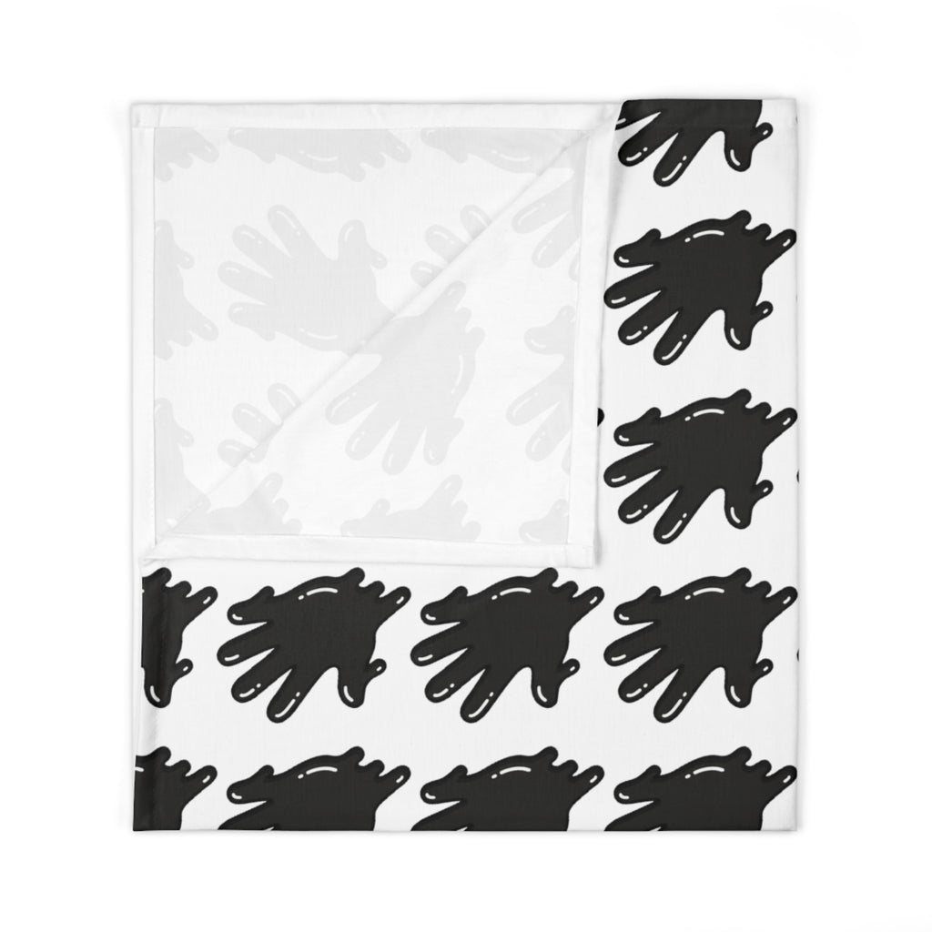 The Slime Shop Baby Swaddle Blanket — White / Black Slime In 5