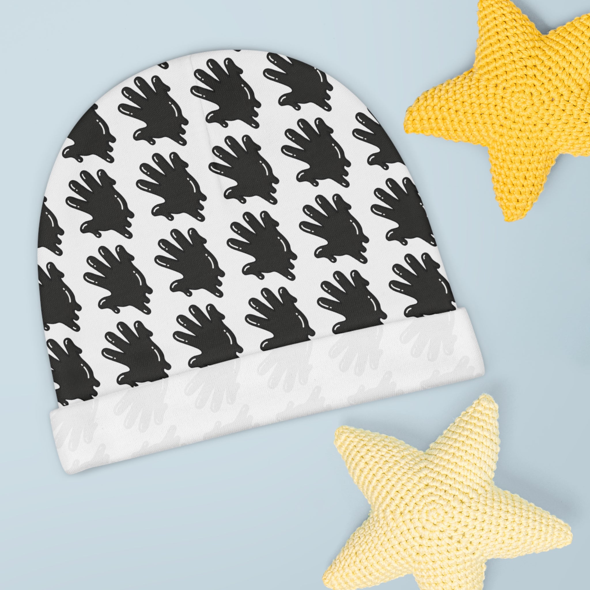 The Slime Shop Baby Beanie — White / Black Slime In 5