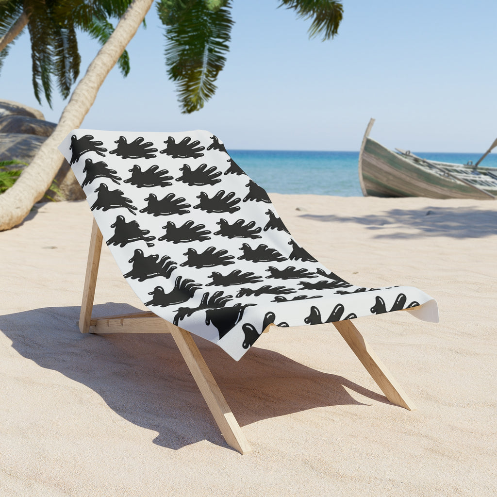 The Slime Shop Beach Towel — White / Black Slime In 5